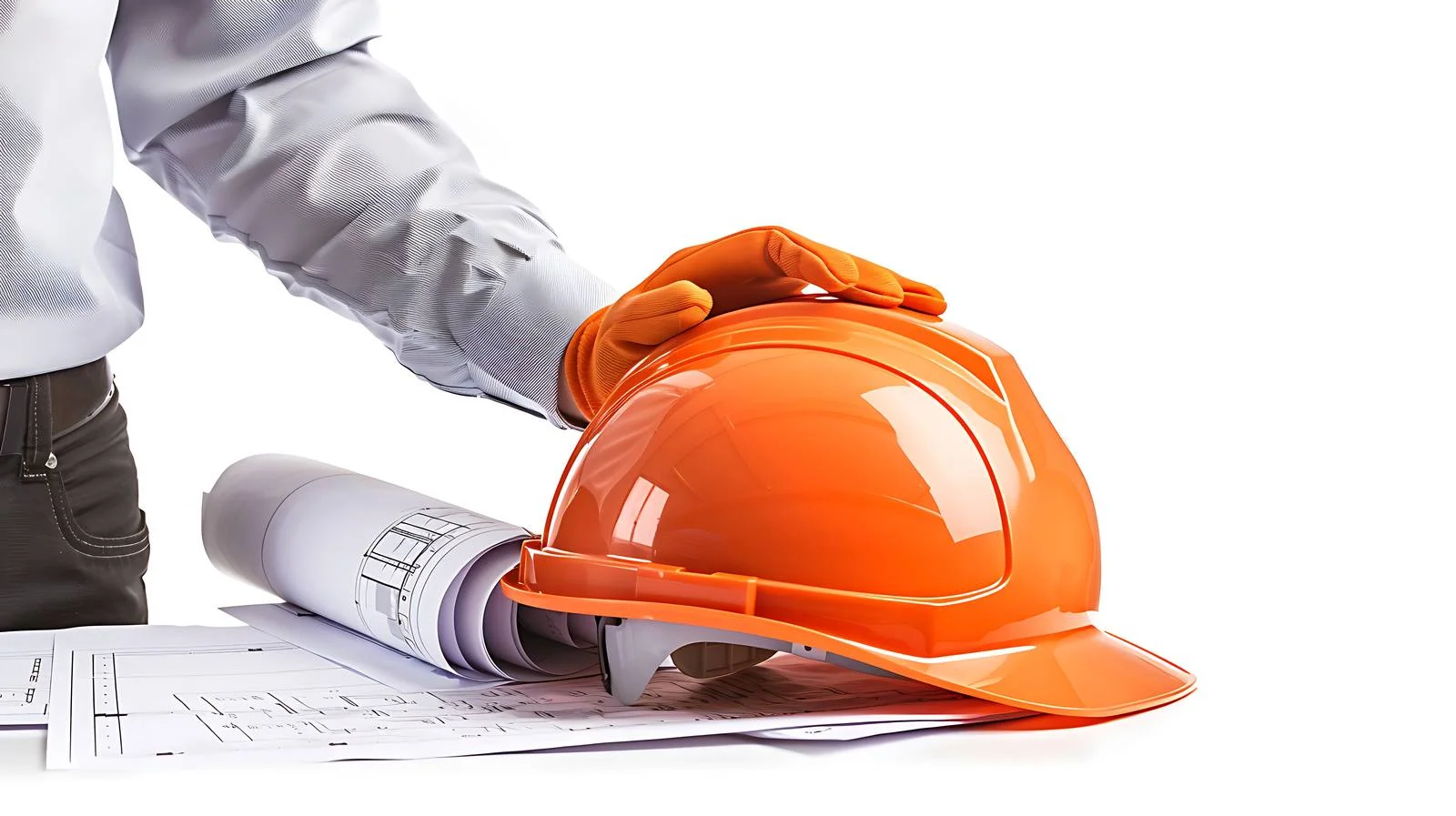 Engineer With Safety Helmet and Drawings — free download from Dotvec