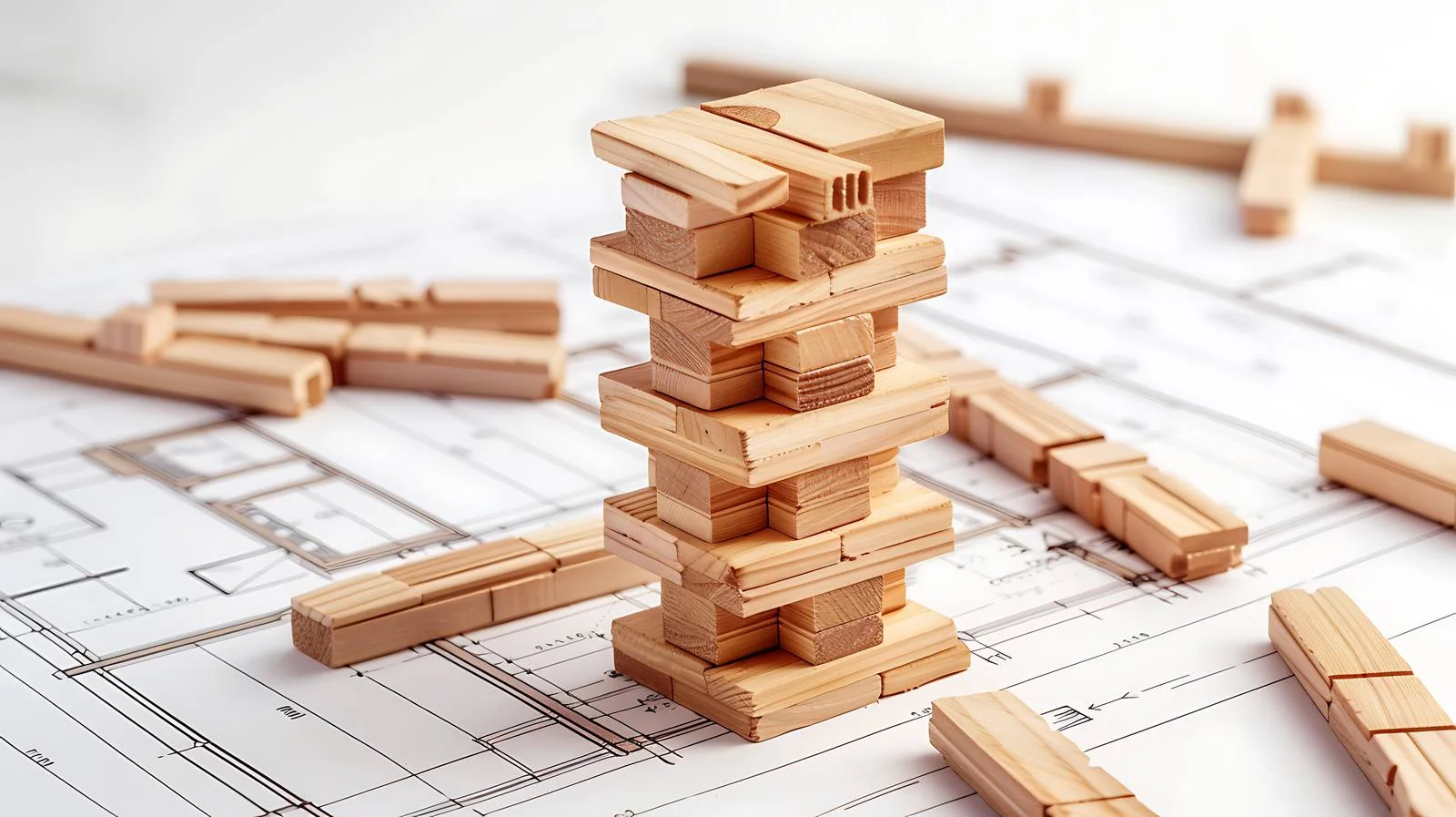Wooden Tower Game Jenga Engineering Play — free download from Dotvec