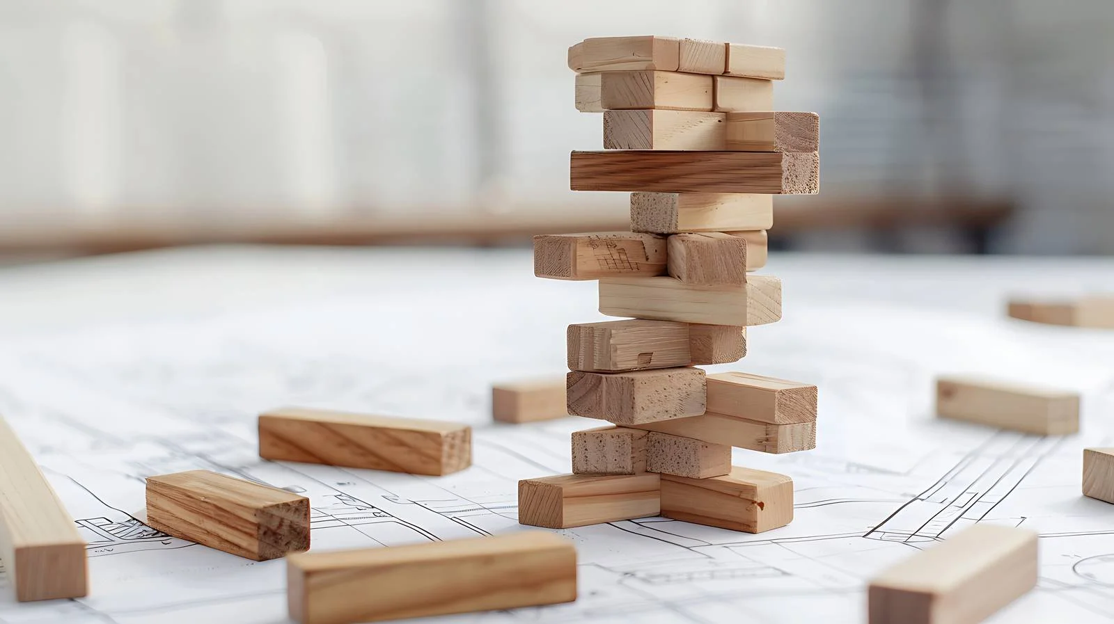 Wood Tower Game Jenga on Black — free download from Dotvec