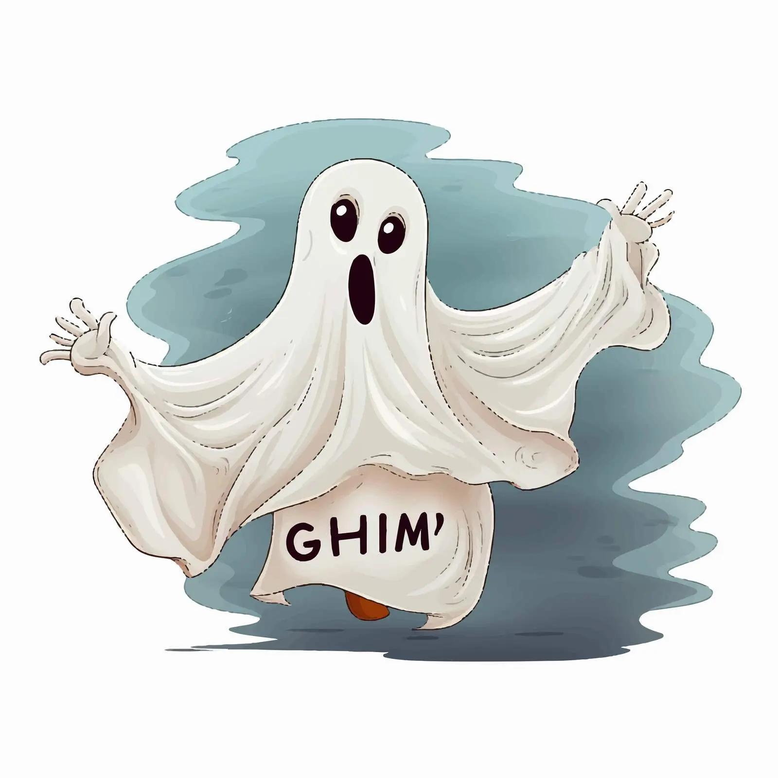 Give Up the Ghost Idiom Illustration – free idiom image from Dotvec