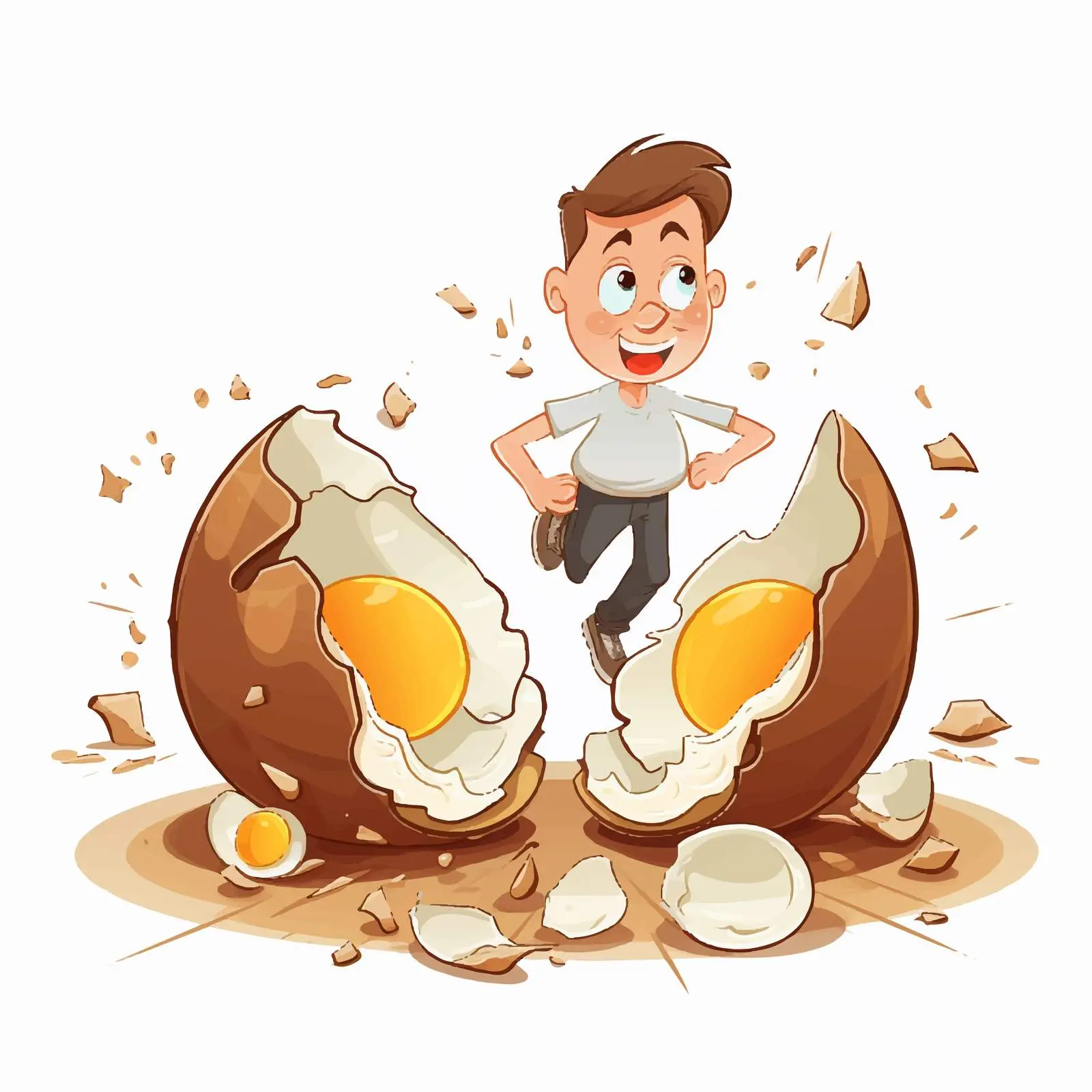 Walk on Eggshells Idiom Illustration – free idiom image from Dotvec