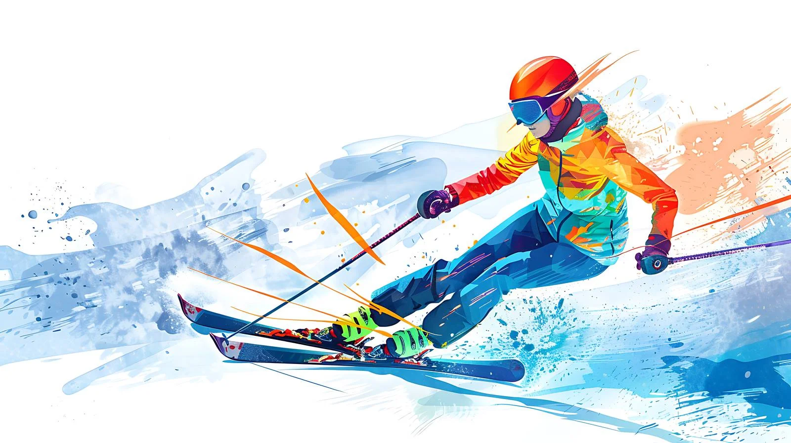 Winter Skiing Woman Isolated — free download from Dotvec