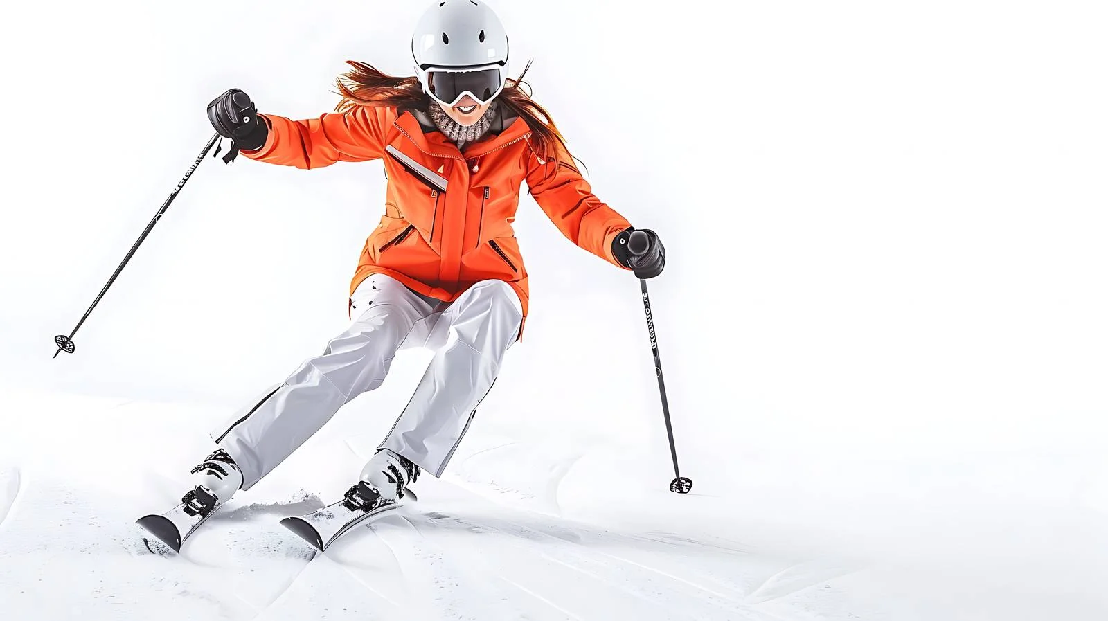 Skiing Bliss: Young Woman on Snow — free download from Dotvec