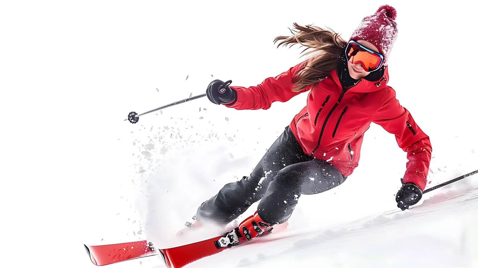 Skiing Joy Woman Snow Isolated — free download from Dotvec