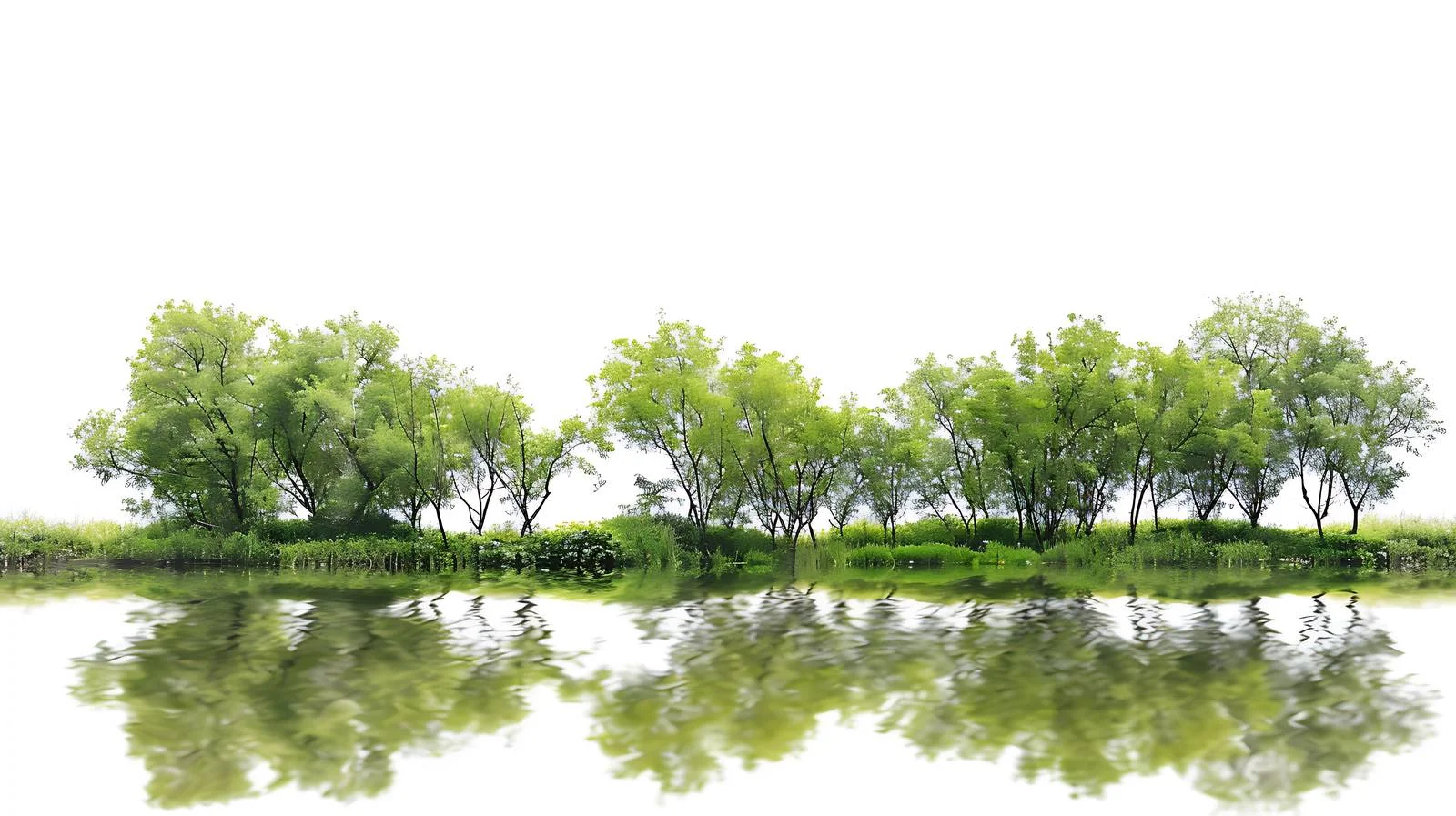 Serene Yanghu Wetland Park on White Background — free download from Dotvec