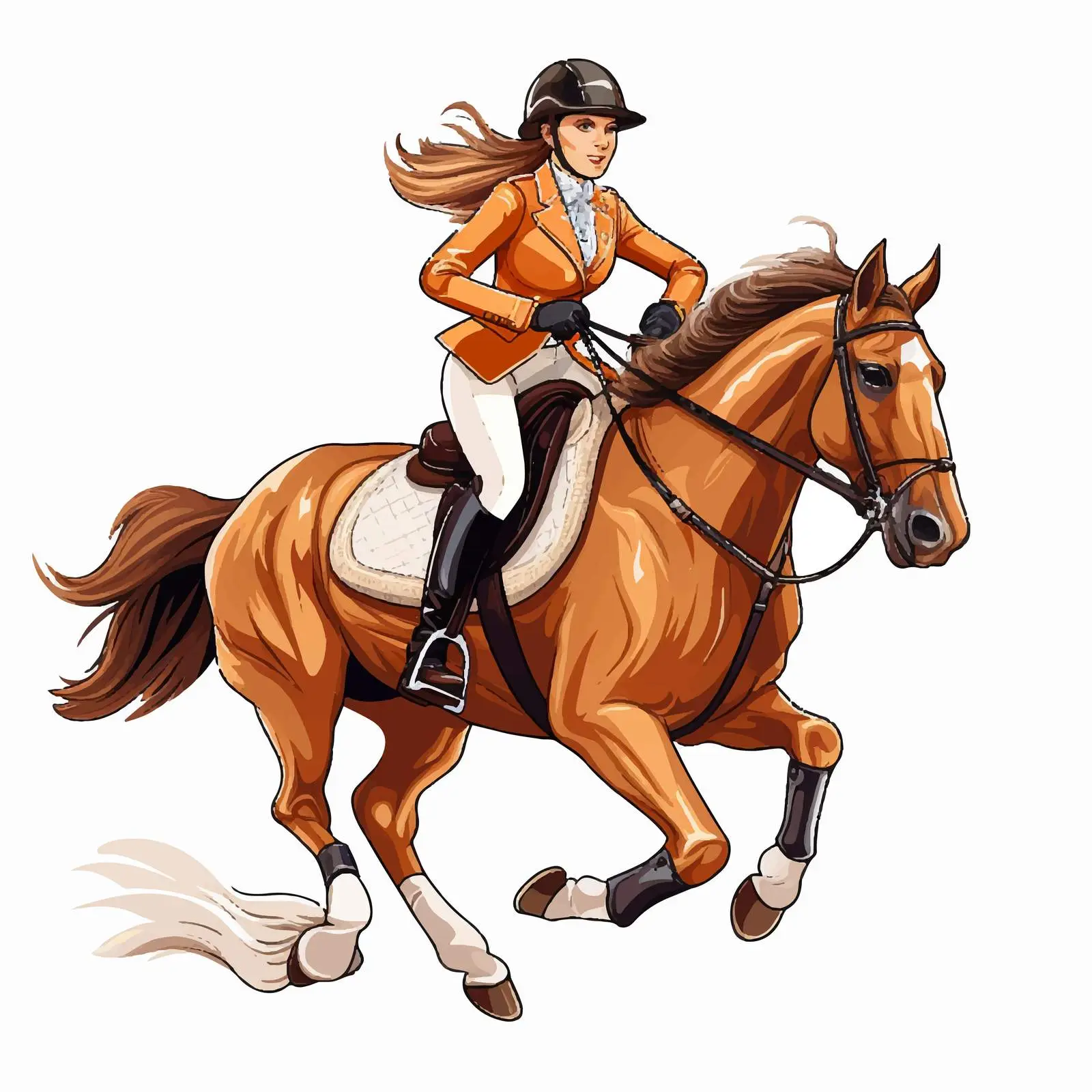 Woman Riding Horse Equestrian Sport Illustration — free download from Dotvec