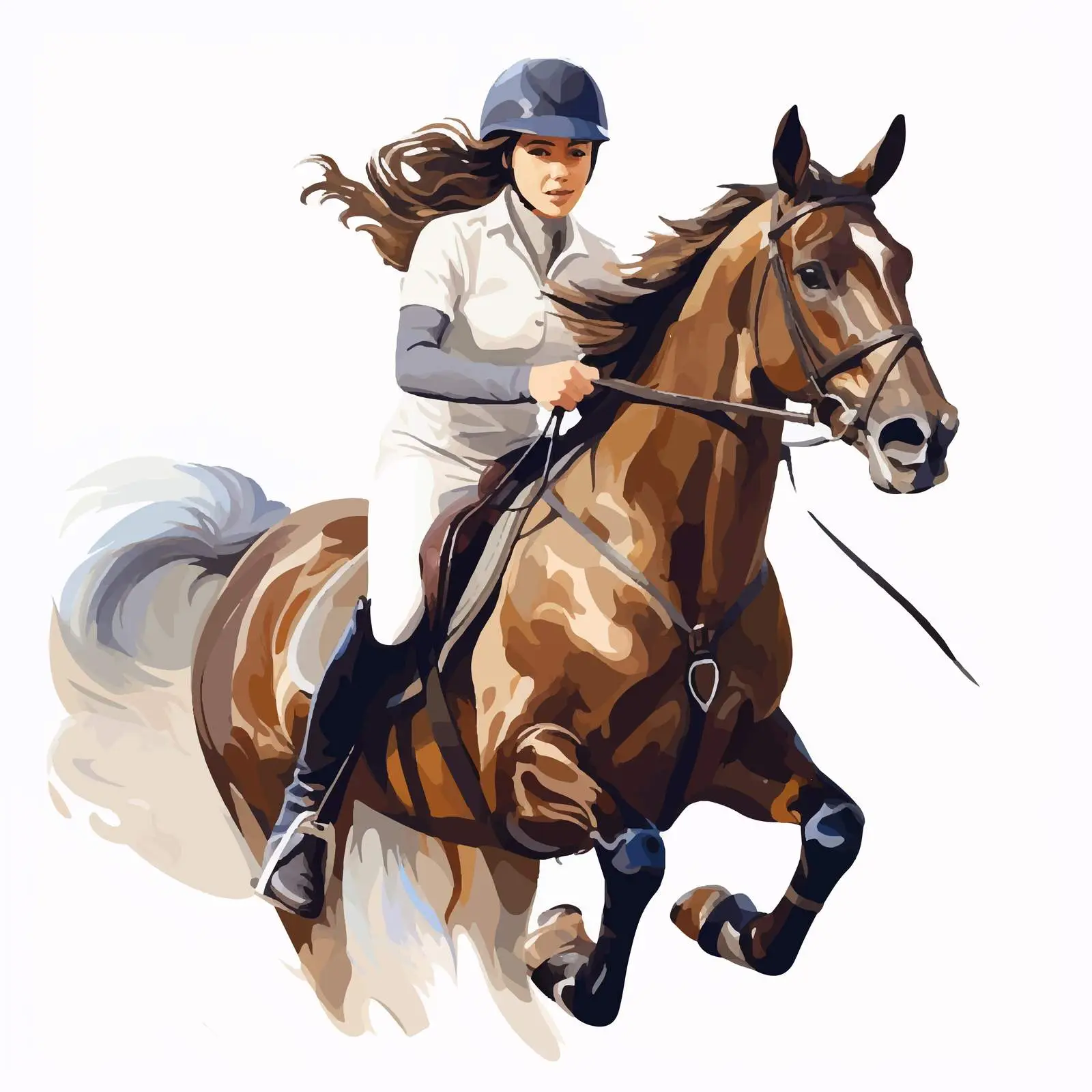Woman Riding Horse Equestrian Sport Illustration — free download from Dotvec