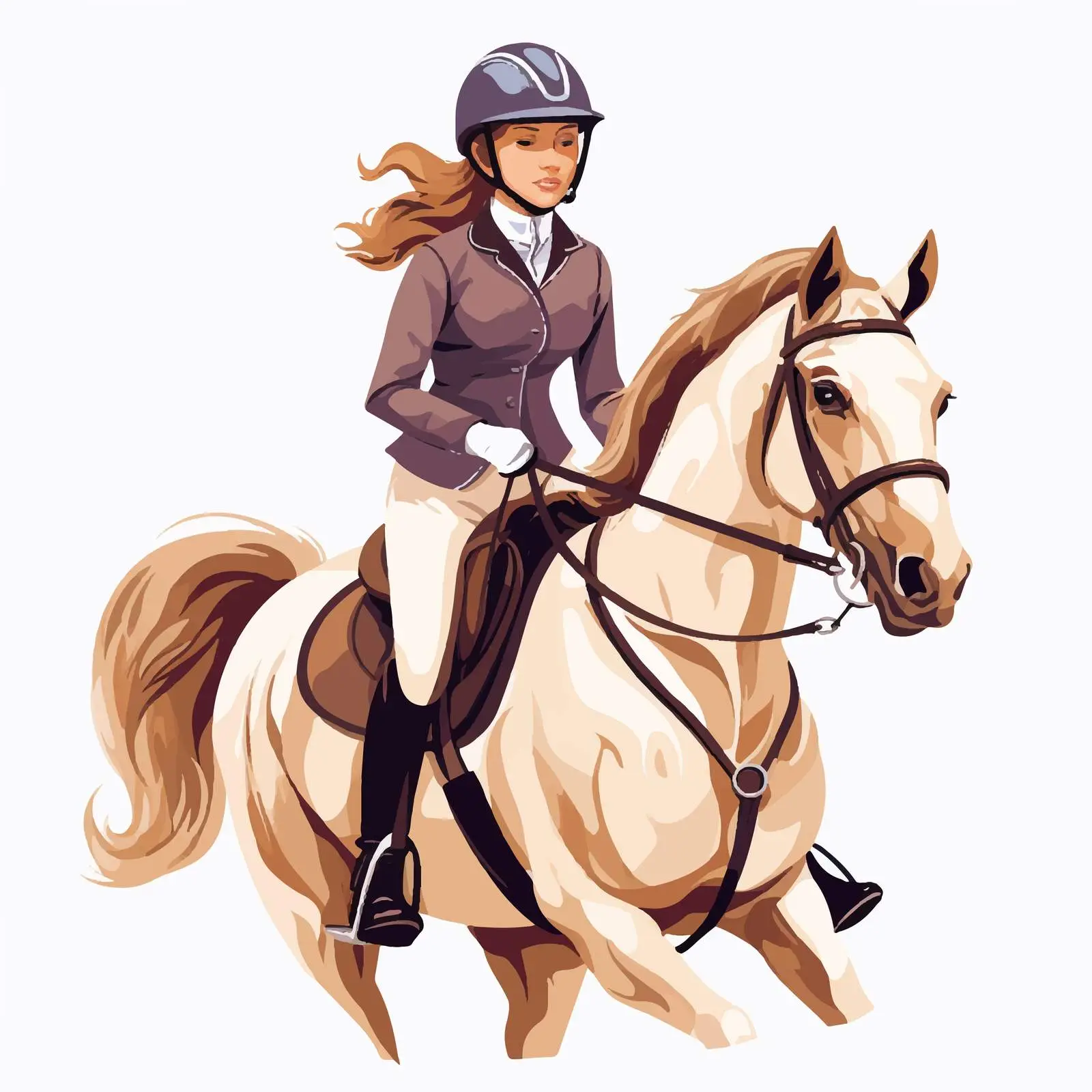 Woman Riding Horse Equestrian Sport Illustration — free download from Dotvec