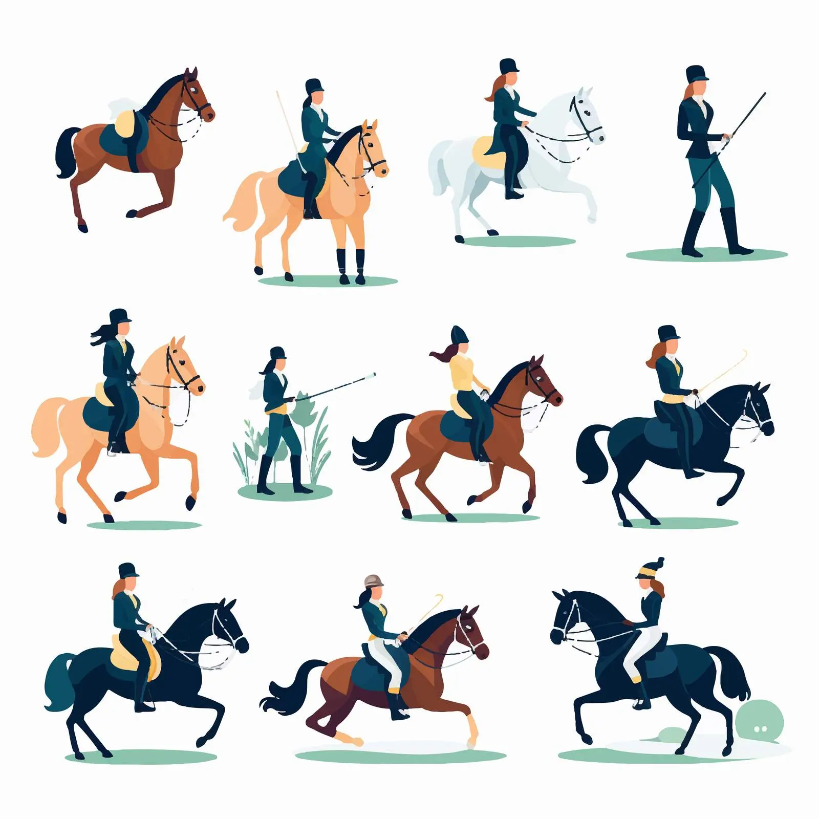 Thoroughbred Horse Racing and Harness Riding Vectors – free harness image from Dotvec