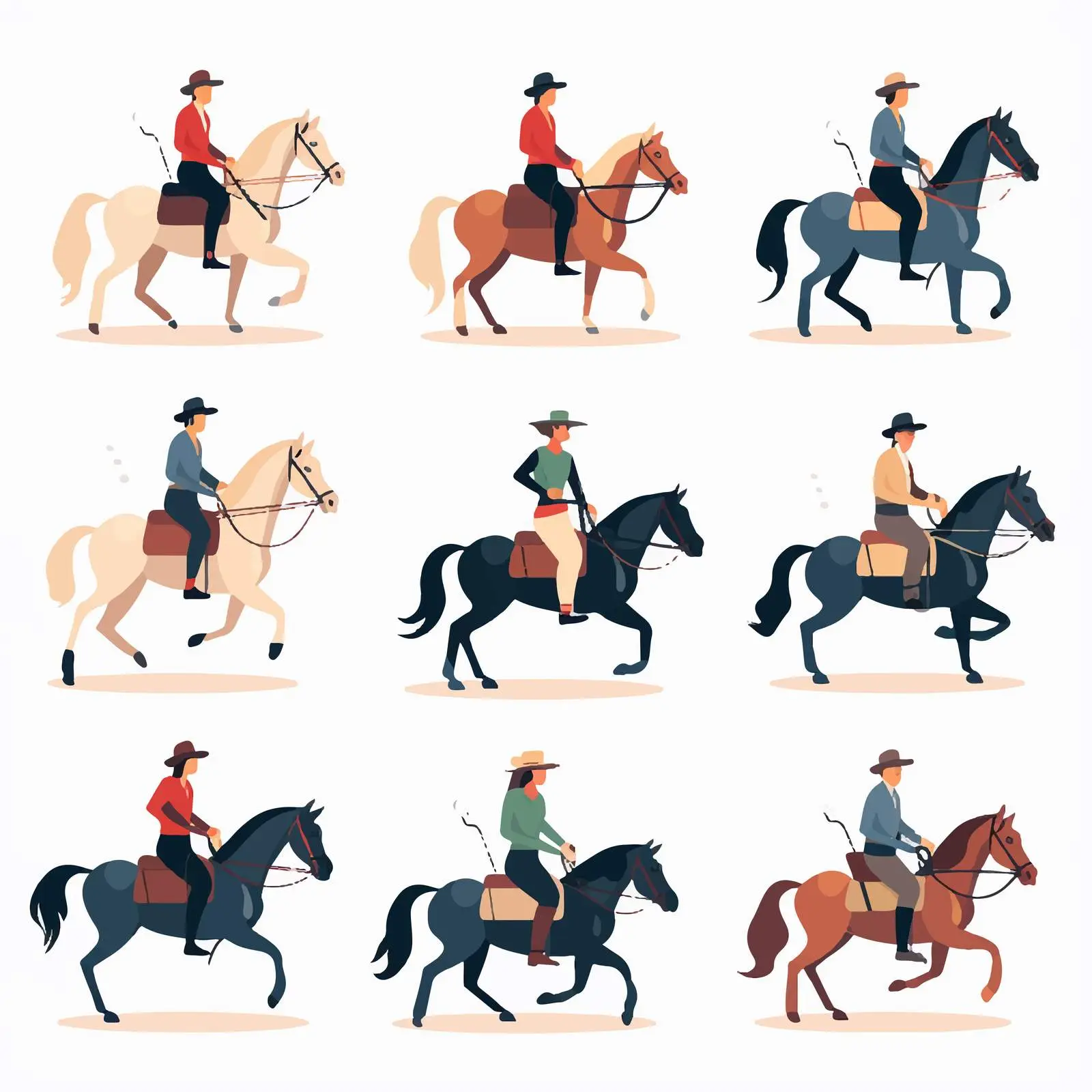 Equestrians Riding Horses in Helmets — free download from Dotvec