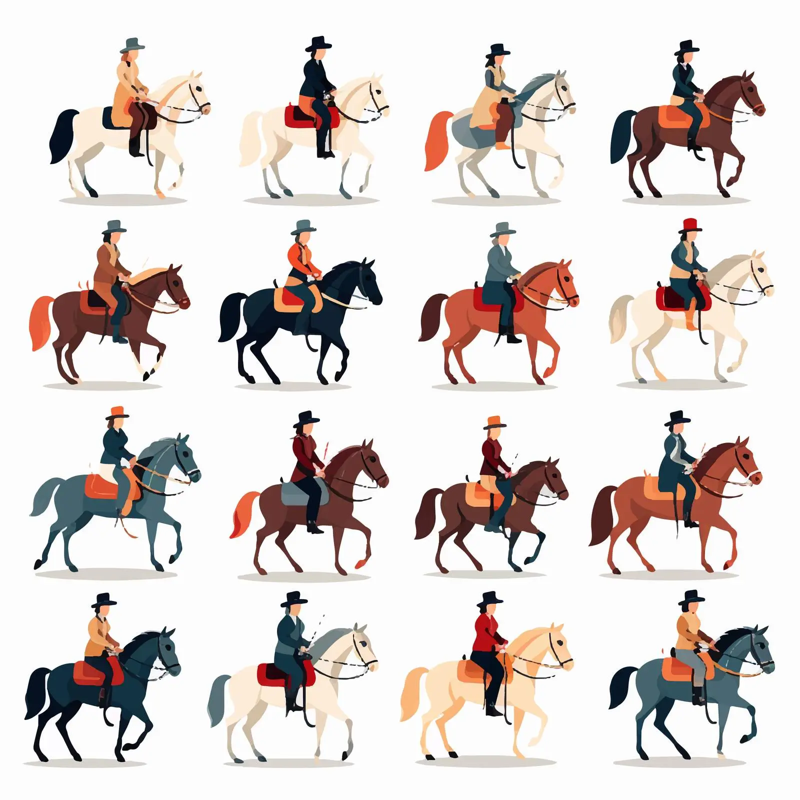 Horseback Riders Wearing Helmets on Equestrian Horses — free download from Dotvec