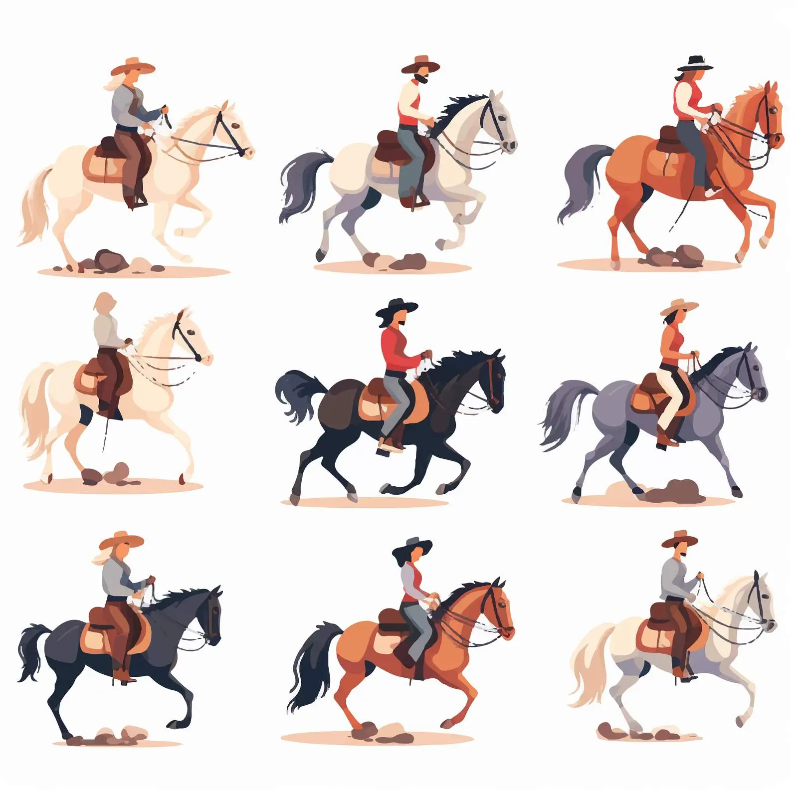 Horseback Riders Equestrians in Helmets — free download from Dotvec