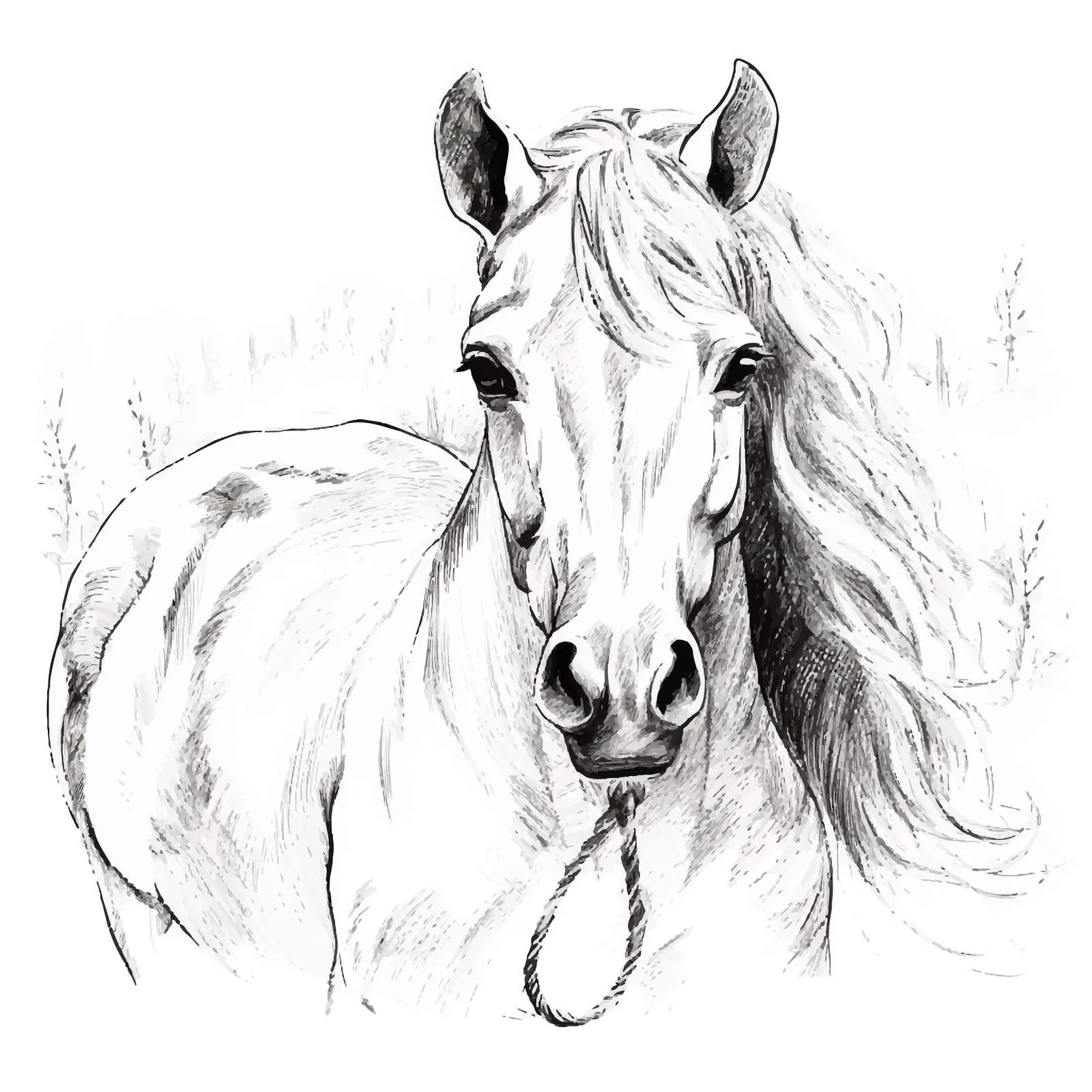 Elegant Equine Sketch Vector Illustration — free download from Dotvec