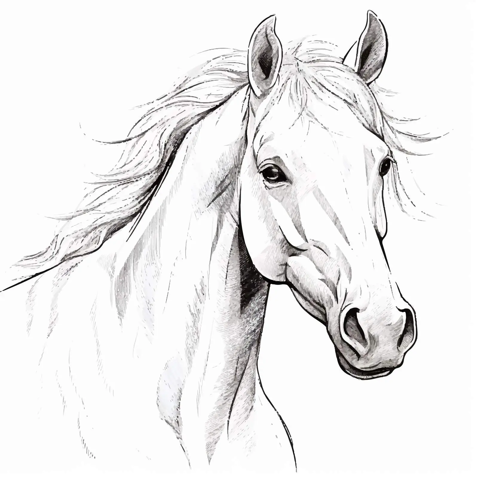Equine Vector Sketch on White Background — free download from Dotvec