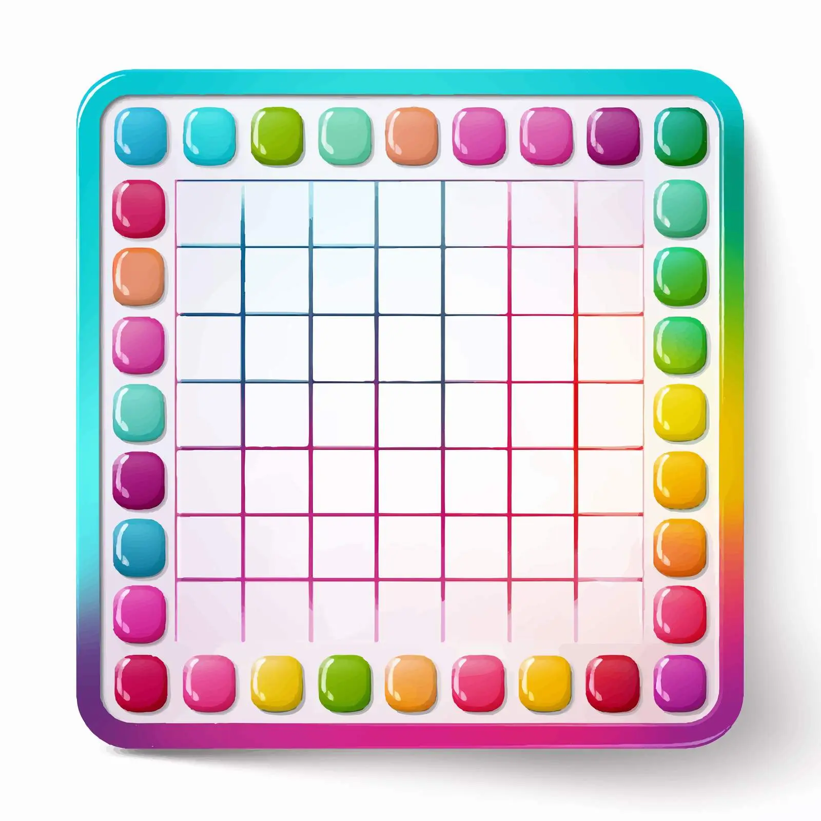 Colorful Blank Cells Square Board Design – free grid image from Dotvec