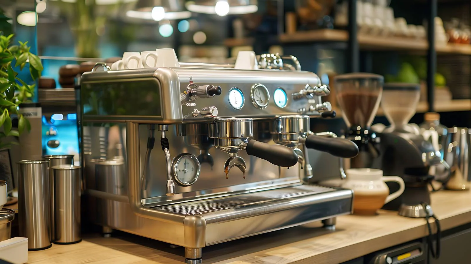 Espresso Station at Coffee Shop Counter — free download from Dotvec