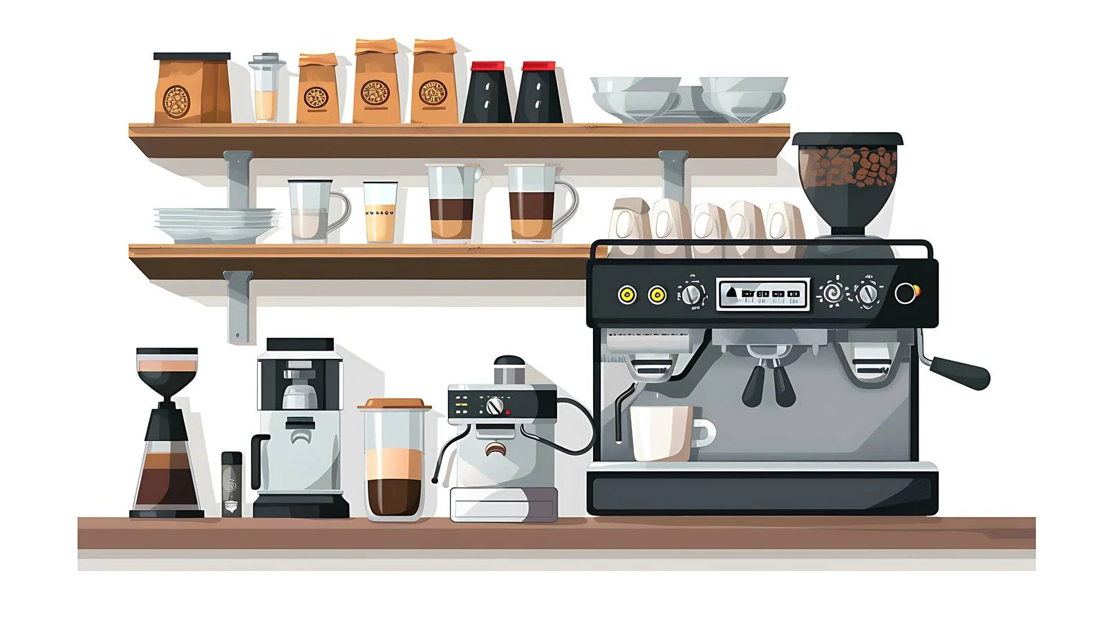 Espresso Machine at Coffee Shop Counter — free download from Dotvec