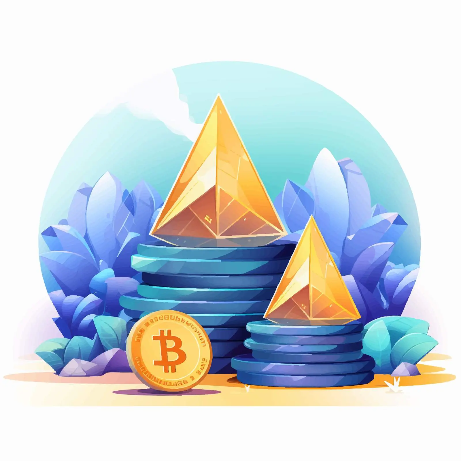 Ethereum Coins and Cryptocurrency Growth Concept – free crypt image from Dotvec