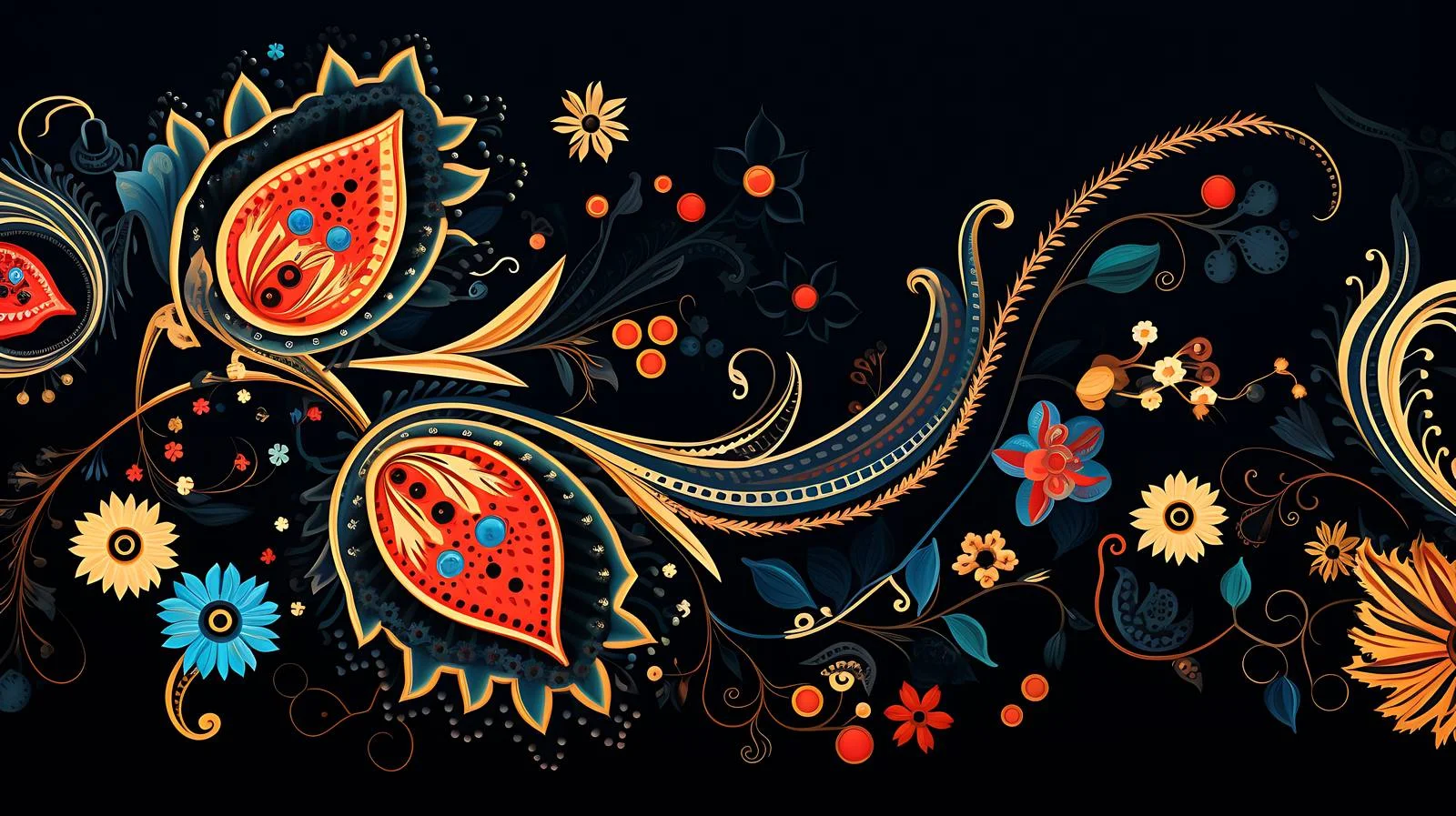 Paisley and Buta Motif Traditional Pattern — free download from Dotvec