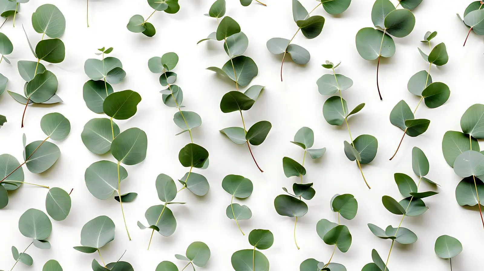 Eucalyptus Branch Pattern on White Background – free zen image from Dotvec