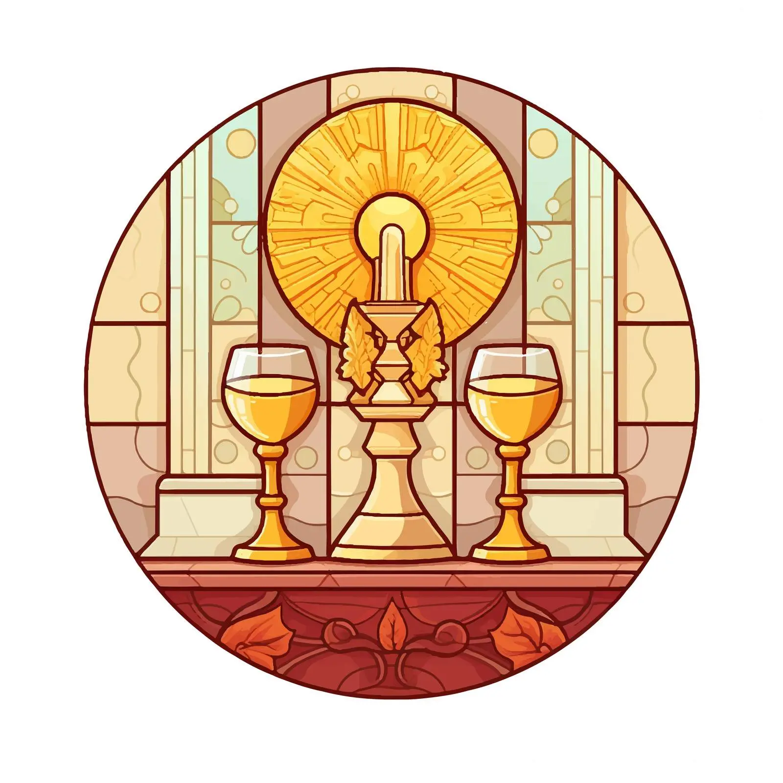 Byzantine Style Illustration of the Eucharist – free religious vector image from Dotvec