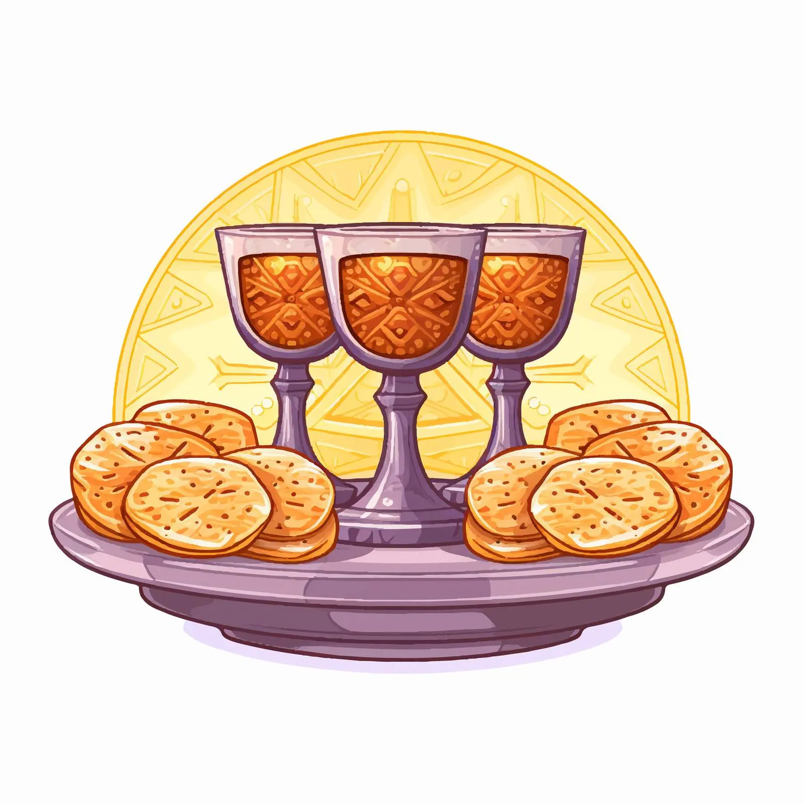 Byzantine Illustration of the Eucharist – free religious vector image from Dotvec