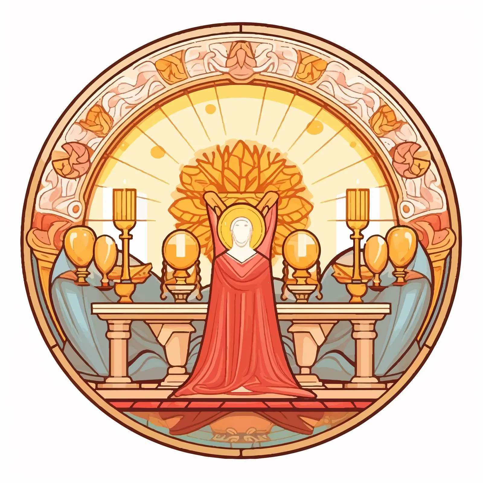 Byzantine Style Illustration of the Eucharist – free religious vector image from Dotvec