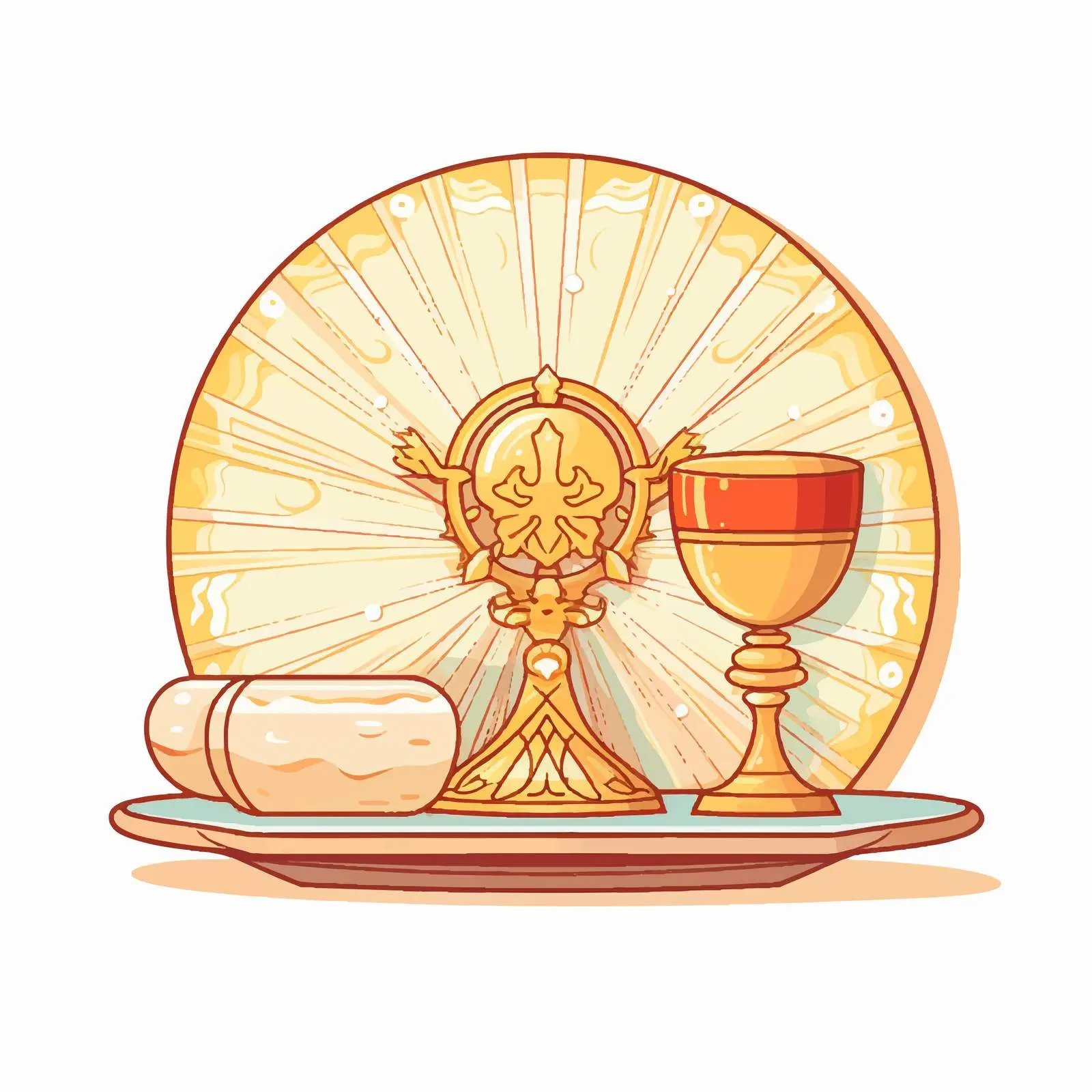 Byzantine Illustration of Eucharist and Lord's Supper – free religious vector image from Dotvec