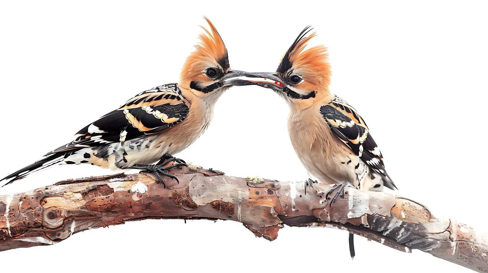 Eurasian Hoopoe Feeding Juvenile Bird — free download from Dotvec