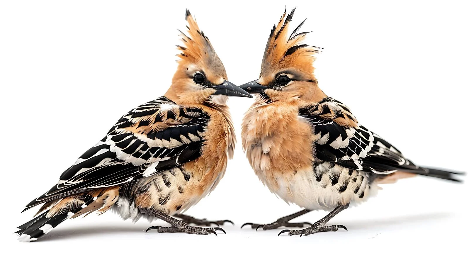 Eurasian Hoopoe Feeds Young Juvenile Bird — free download from Dotvec