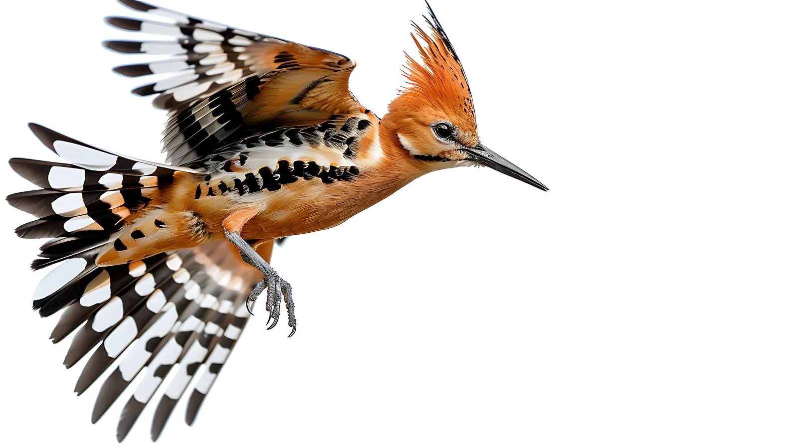 Graceful Eurasian Hoopoe Soaring Close Up — free download from Dotvec