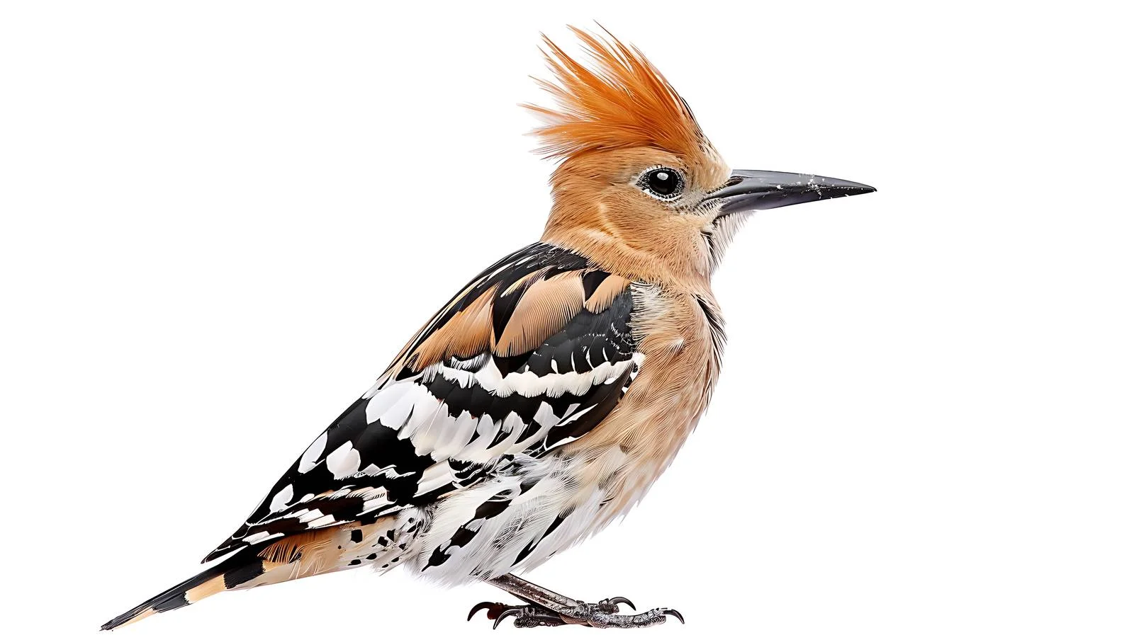 Eurasian Hoopoe Close-Up on White Background — free download from Dotvec