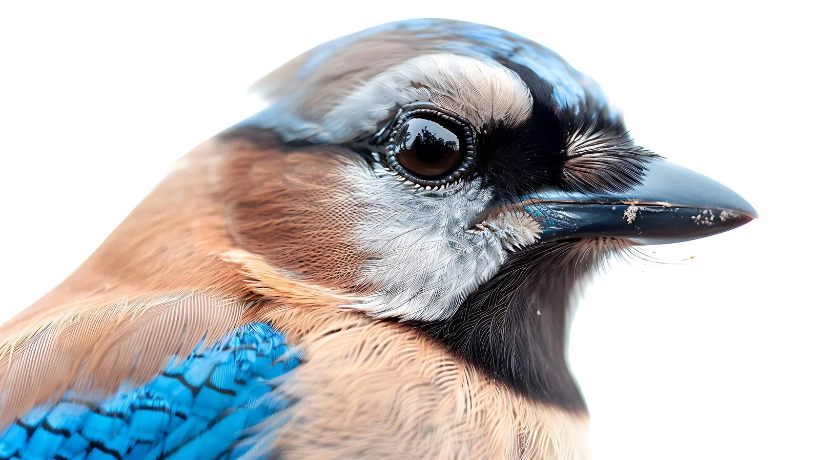 Detailed Eurasian Jay Close-Up on White — free download from Dotvec