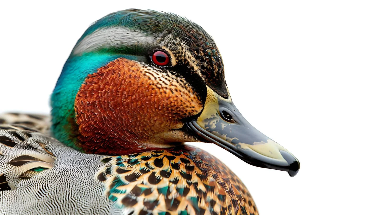 Eurasian Teal Close-Up During Sunrise Splendor — free download from Dotvec