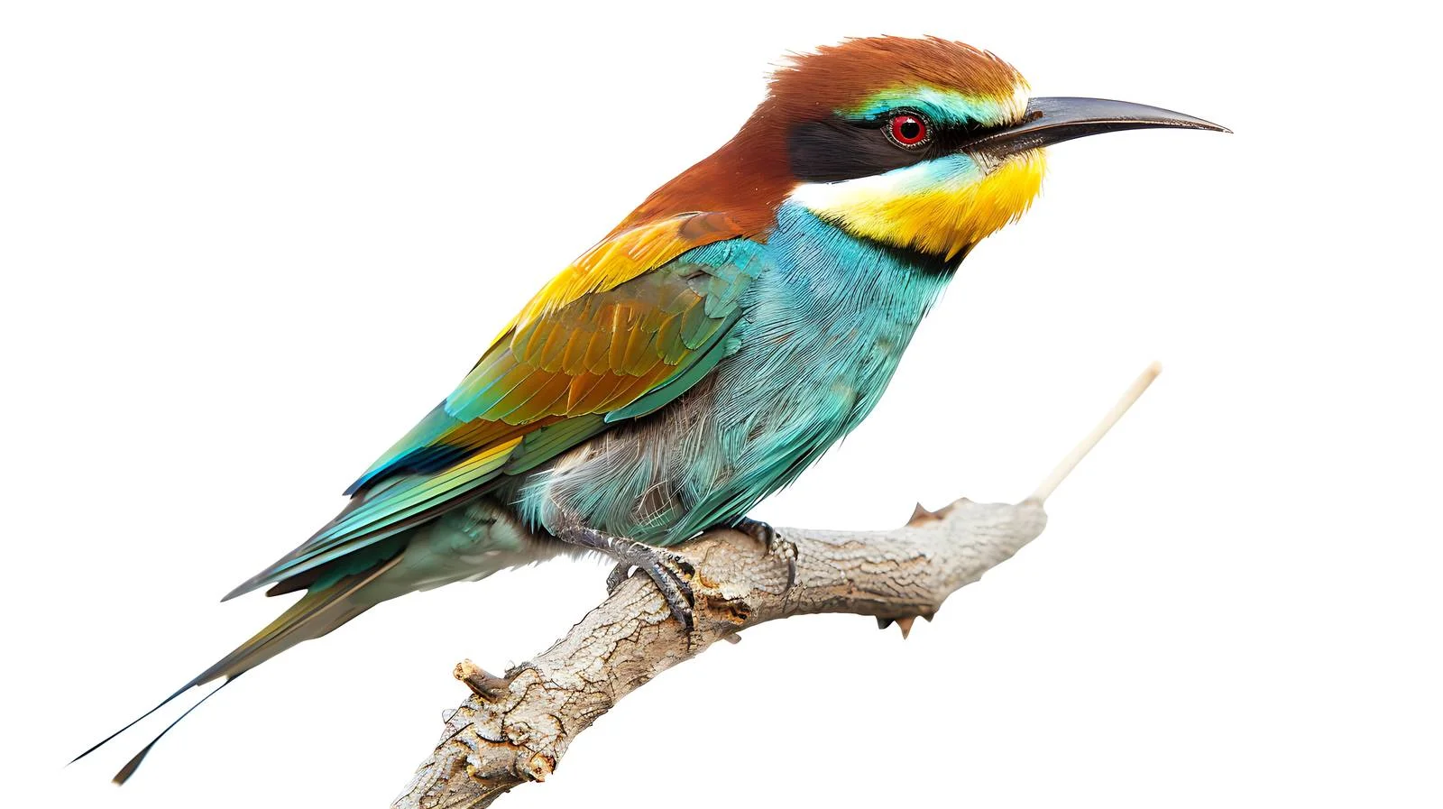 Vibrant European Bee-Eater Isolated on White — free download from Dotvec