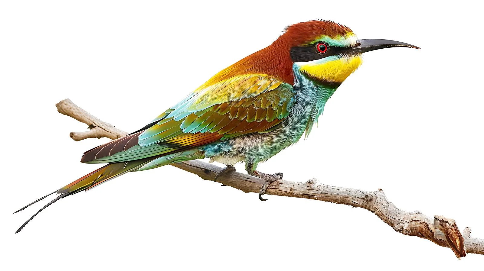 Exquisite European Bee-Eater on White Background — free download from Dotvec