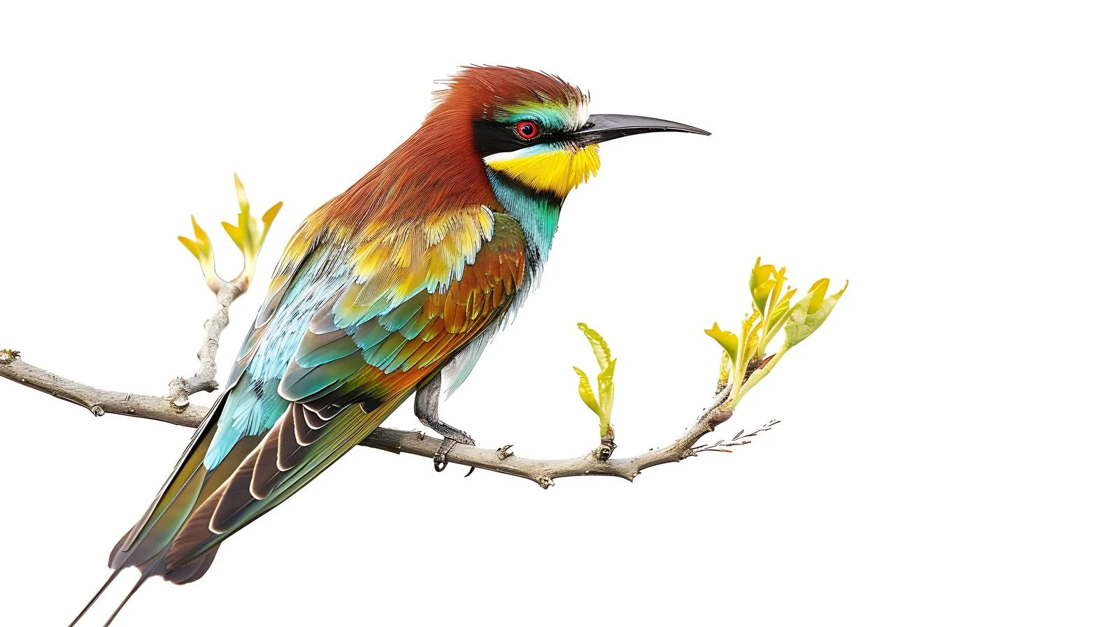 Exquisite European Bee Eater on White — free download from Dotvec