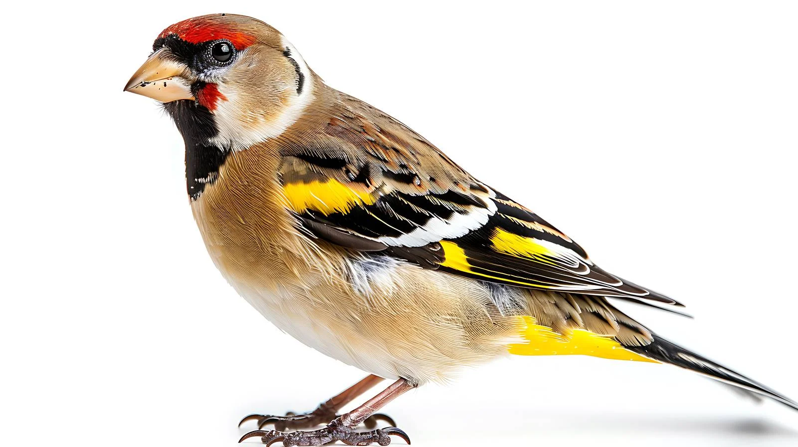 European Goldfinch Bird Isolated White Background – free goldfinch image from Dotvec