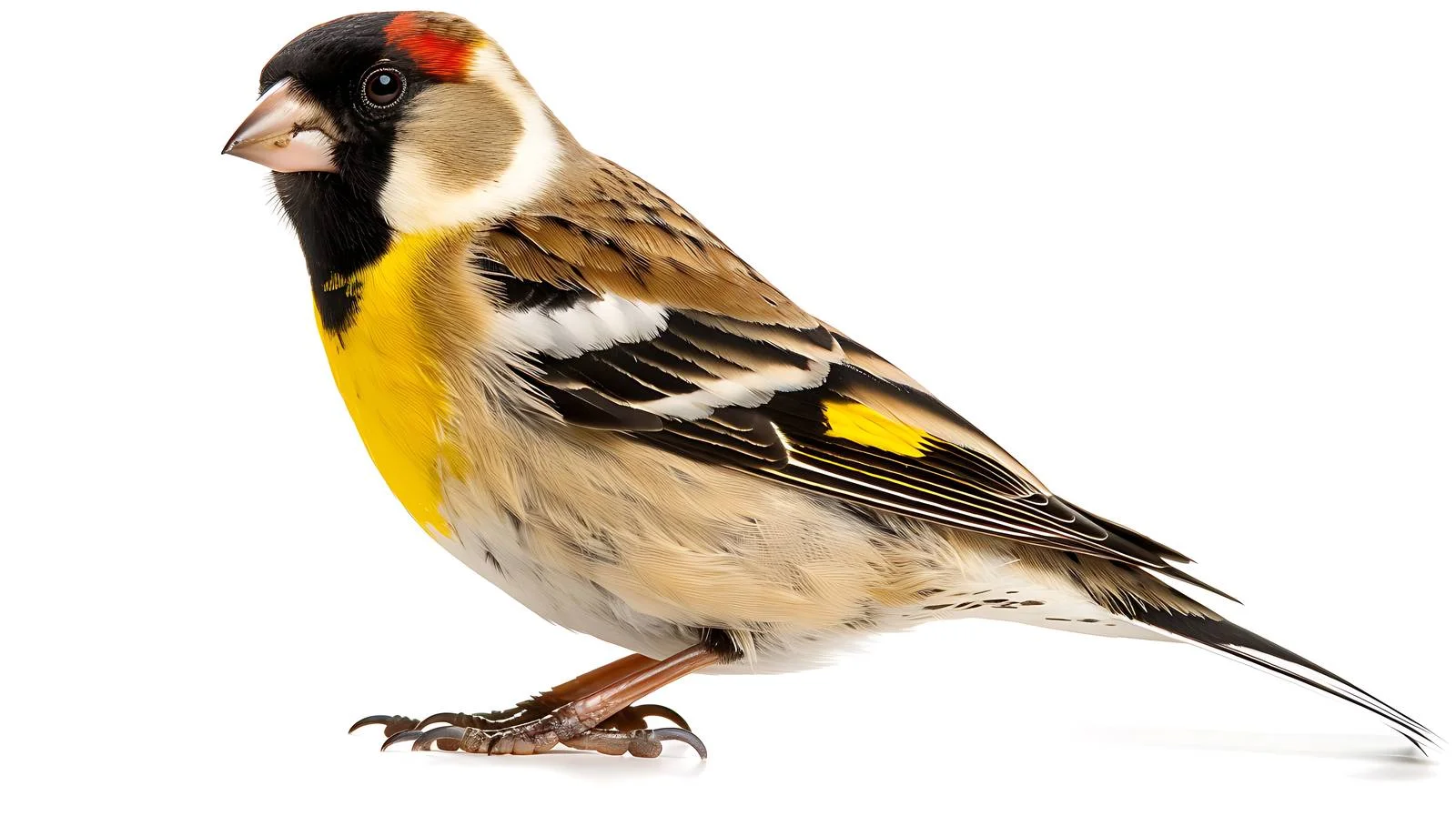 Bright European Goldfinch Isolated on White — free download from Dotvec