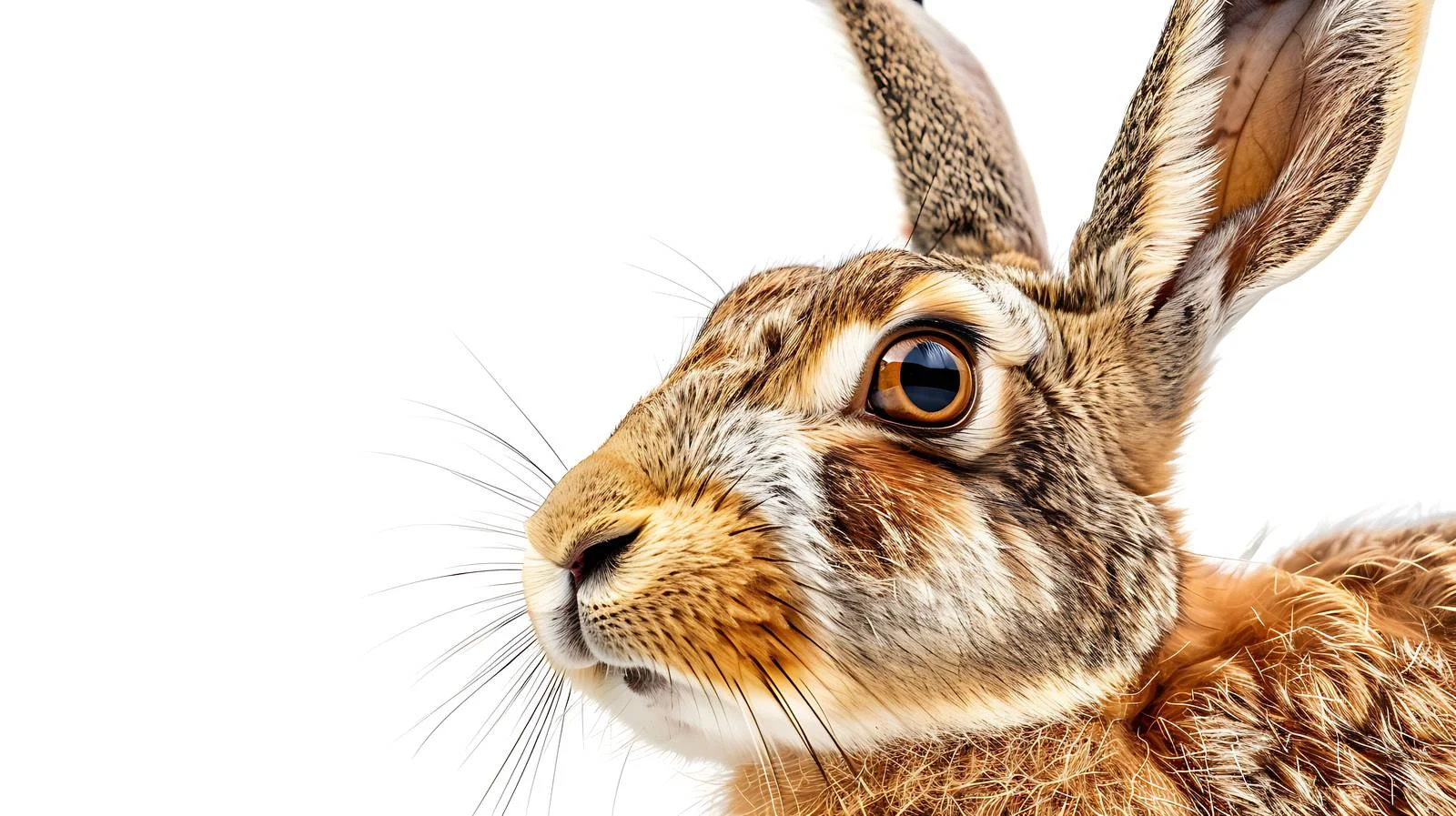 Close-up of European Hare Isolated — free download from Dotvec