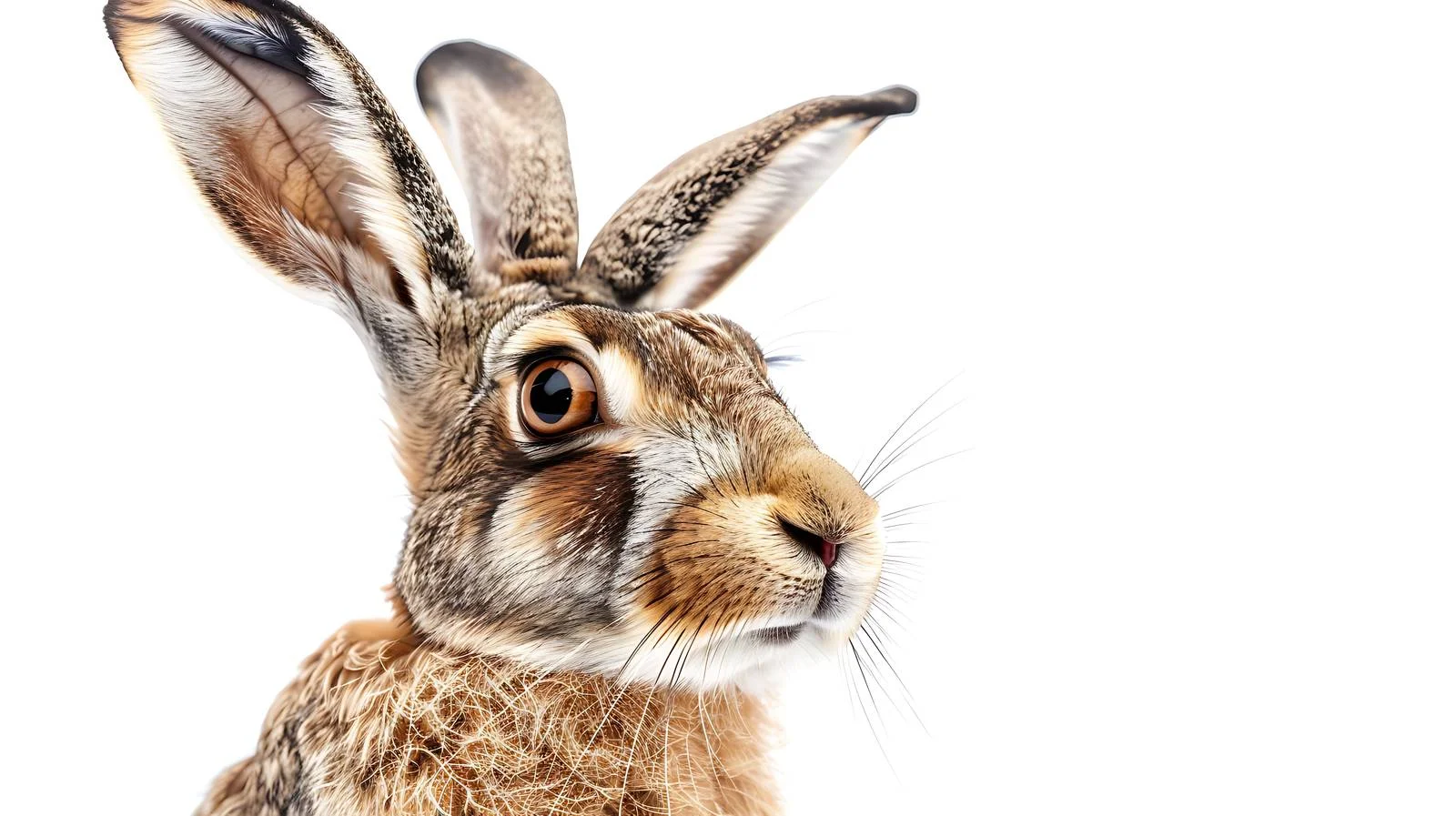European Hare Close-Up Isolated Portrait — free download from Dotvec