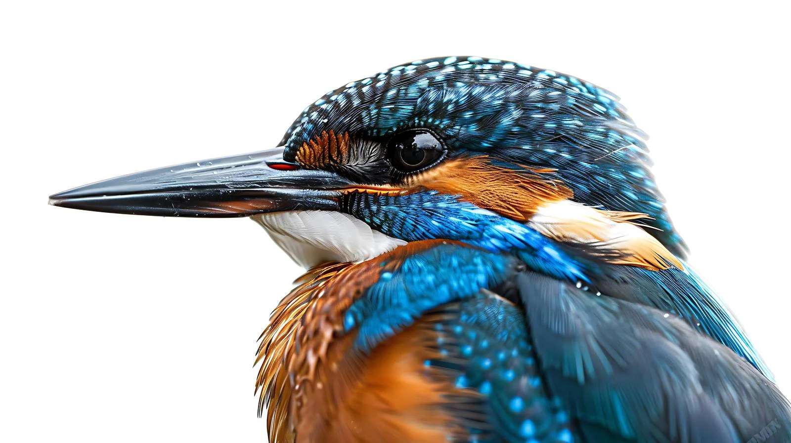 Detailed European Kingfisher Isolated Close-Up — free download from Dotvec