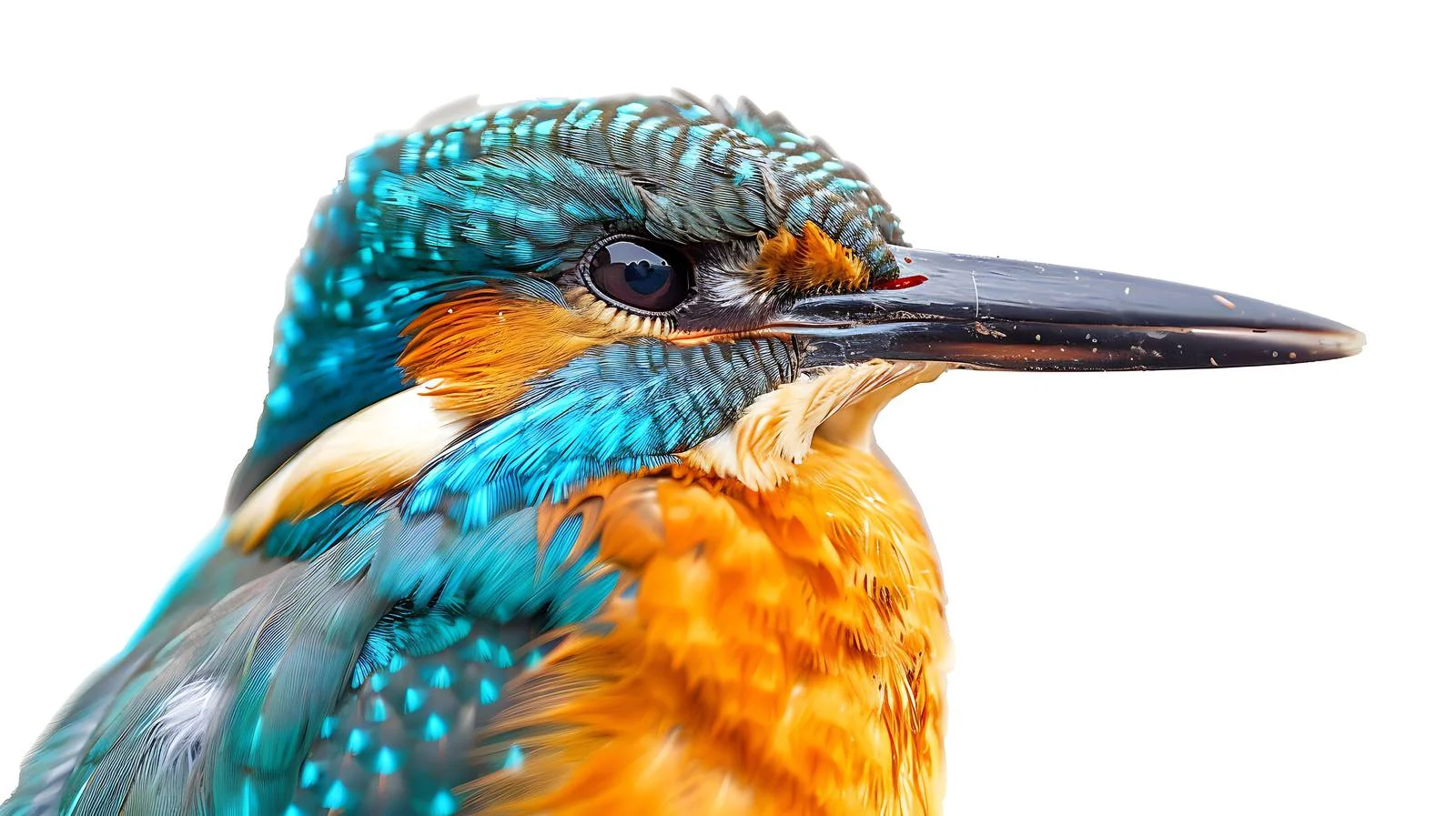 European Kingfisher Close-Up Isolated Portrait — free download from Dotvec