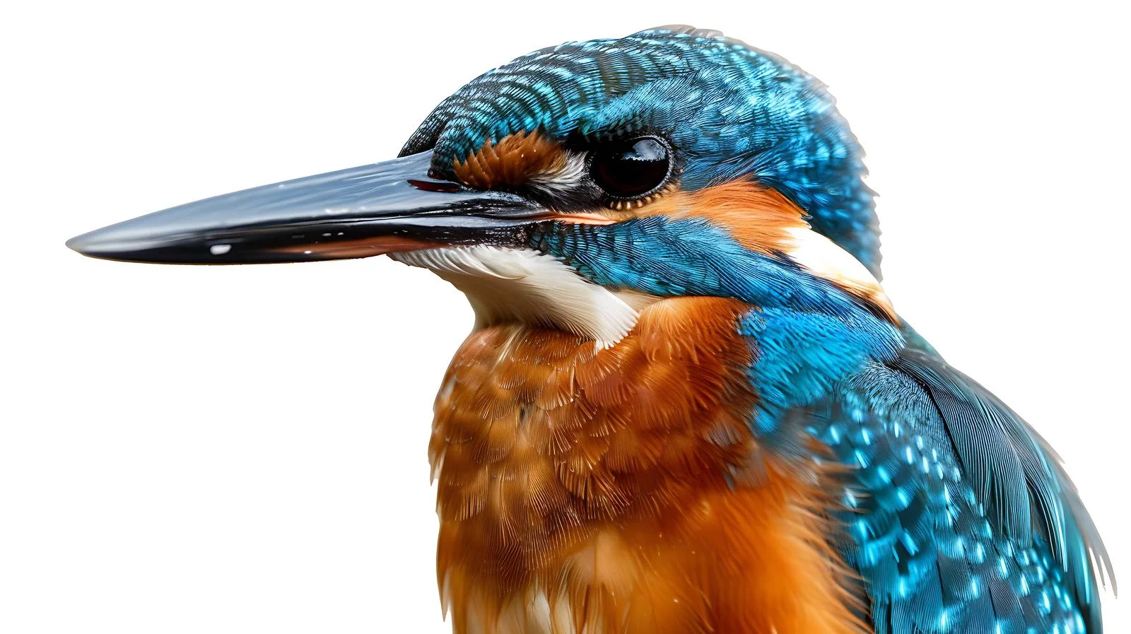 European Kingfisher Close-Up Isolated Portrait — free download from Dotvec