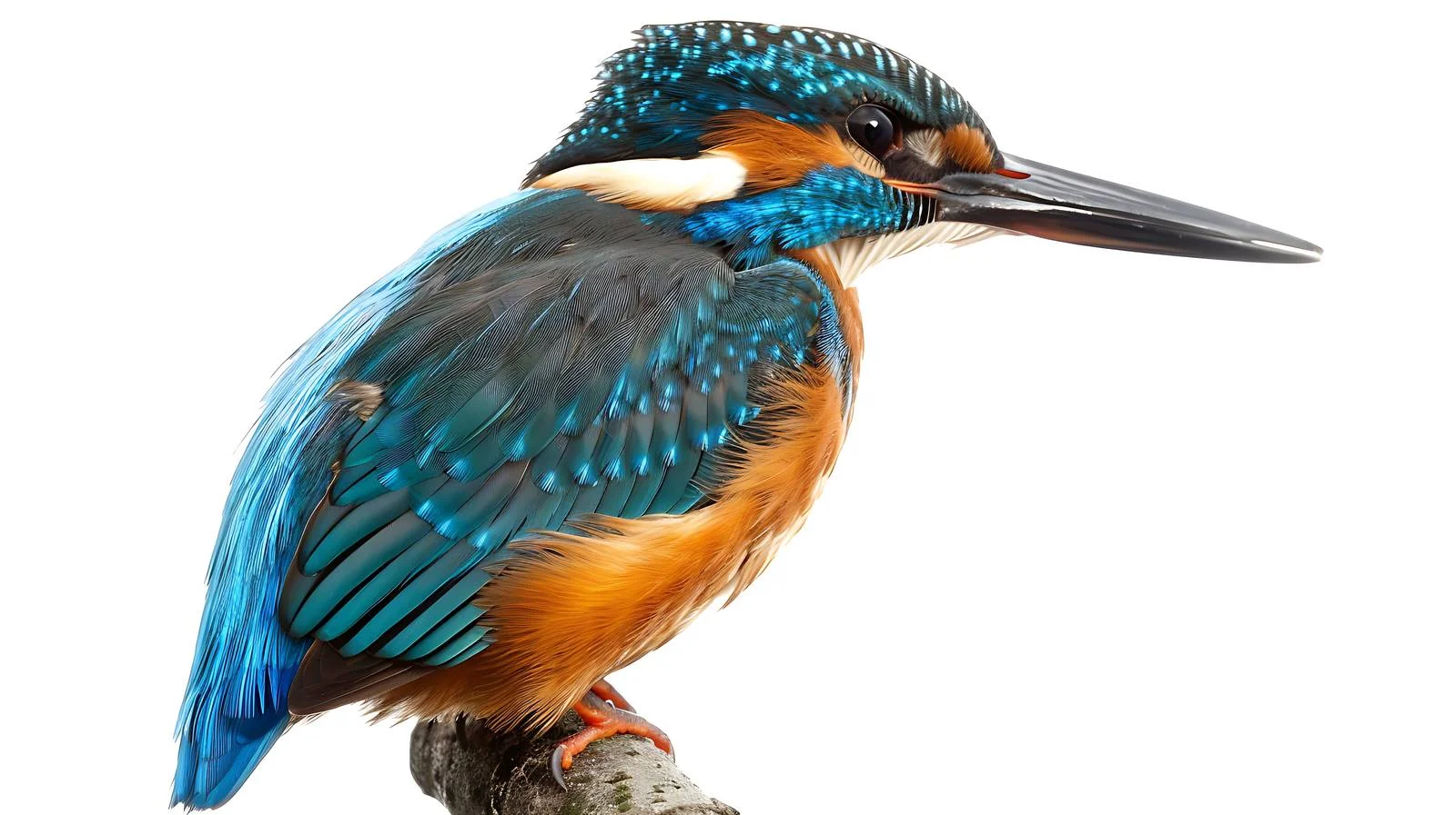 Vibrant European Kingfisher Close-up Isolation — free download from Dotvec