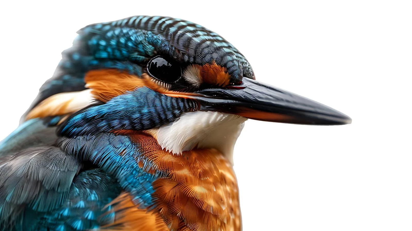 Vivid European Kingfisher Close-Up Isolated — free download from Dotvec