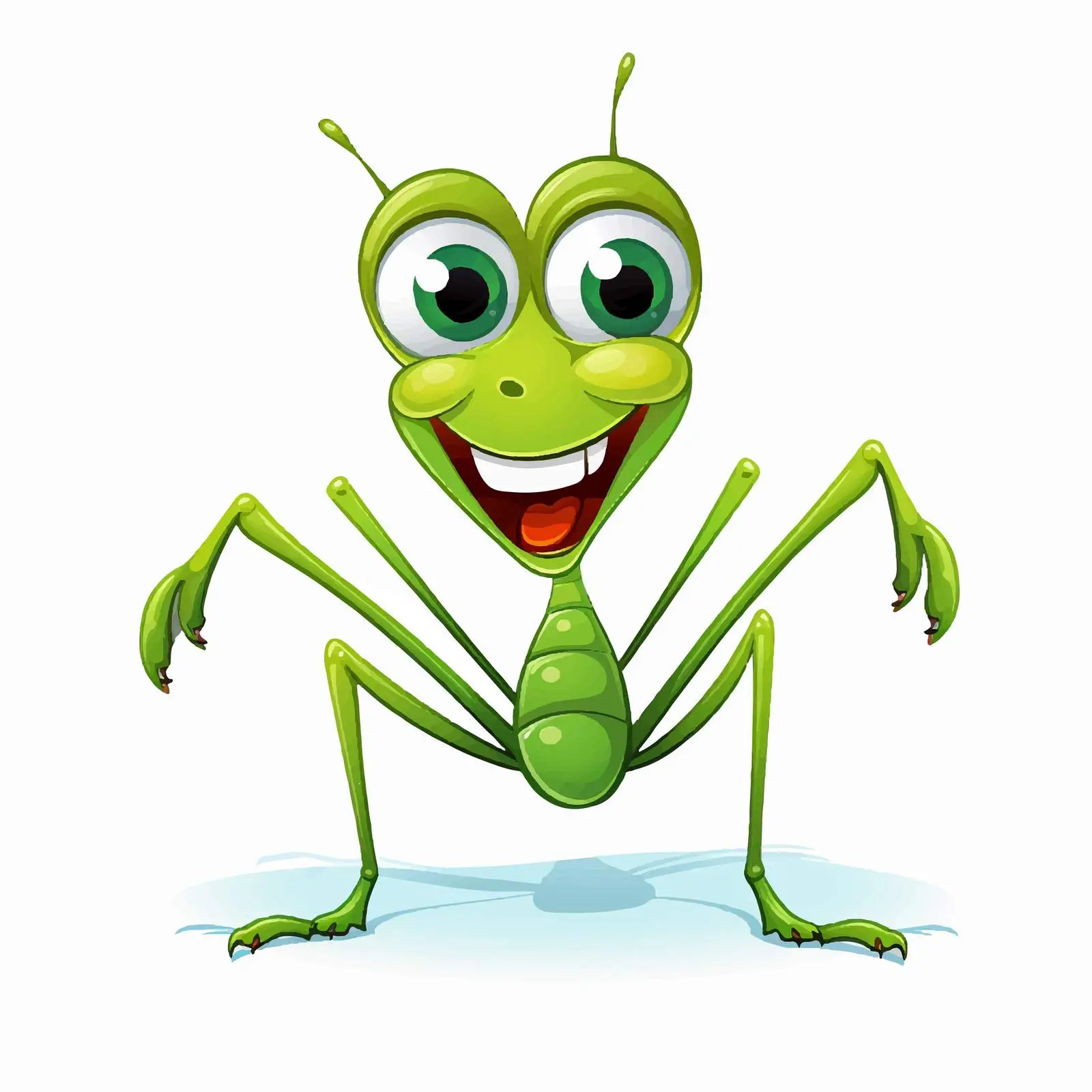 Cute Cartoon European Praying Mantis Vector — free download from Dotvec