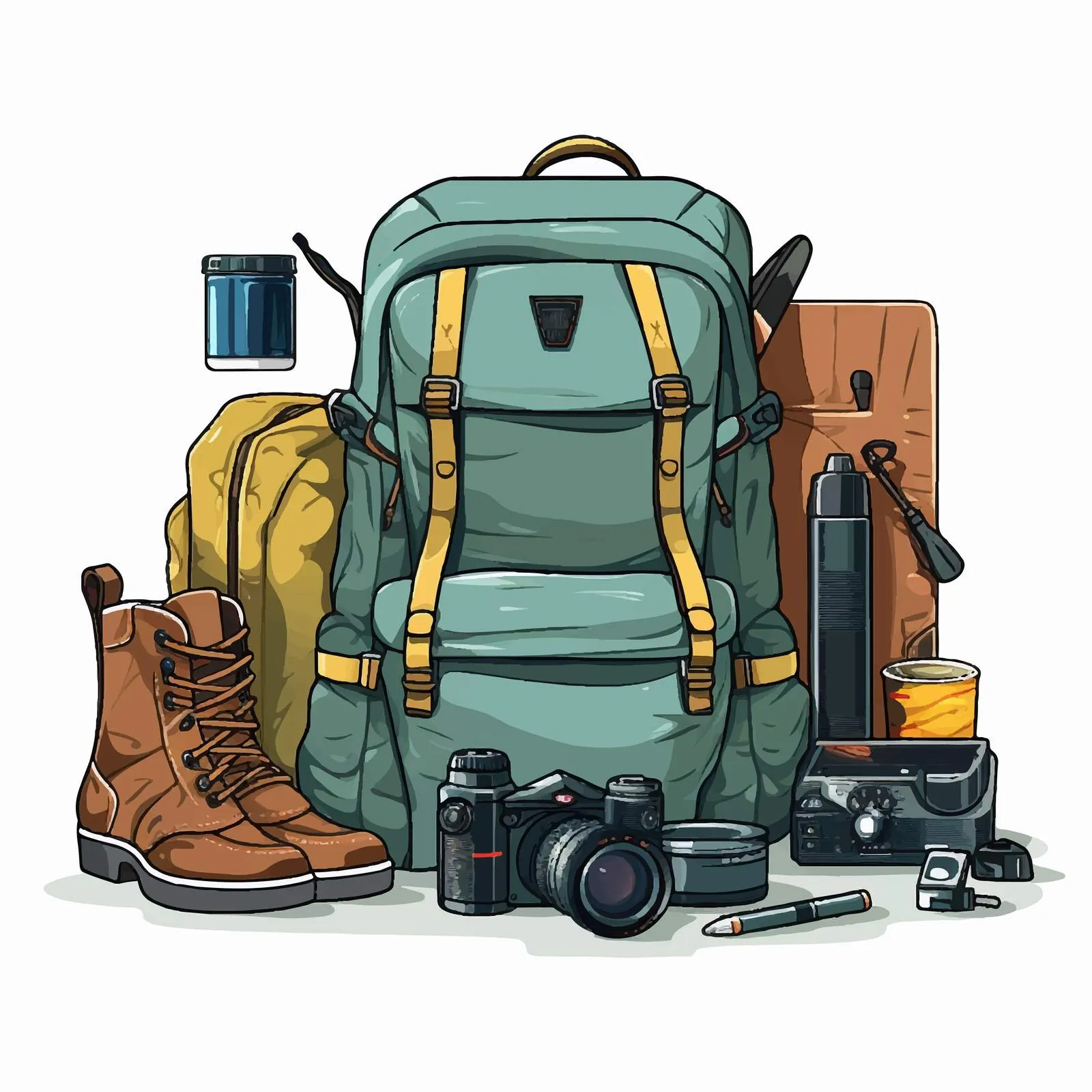 Essential Travel Accessories and Tourist Bag — free download from Dotvec