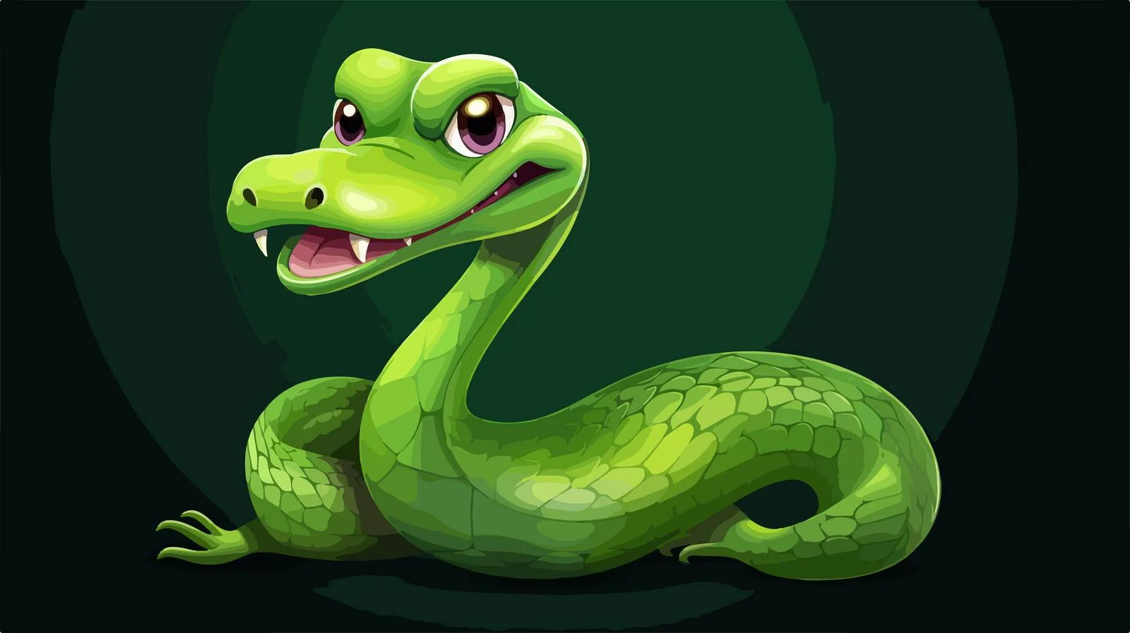 Sinister Cartoon Snake Illustration — free download from Dotvec