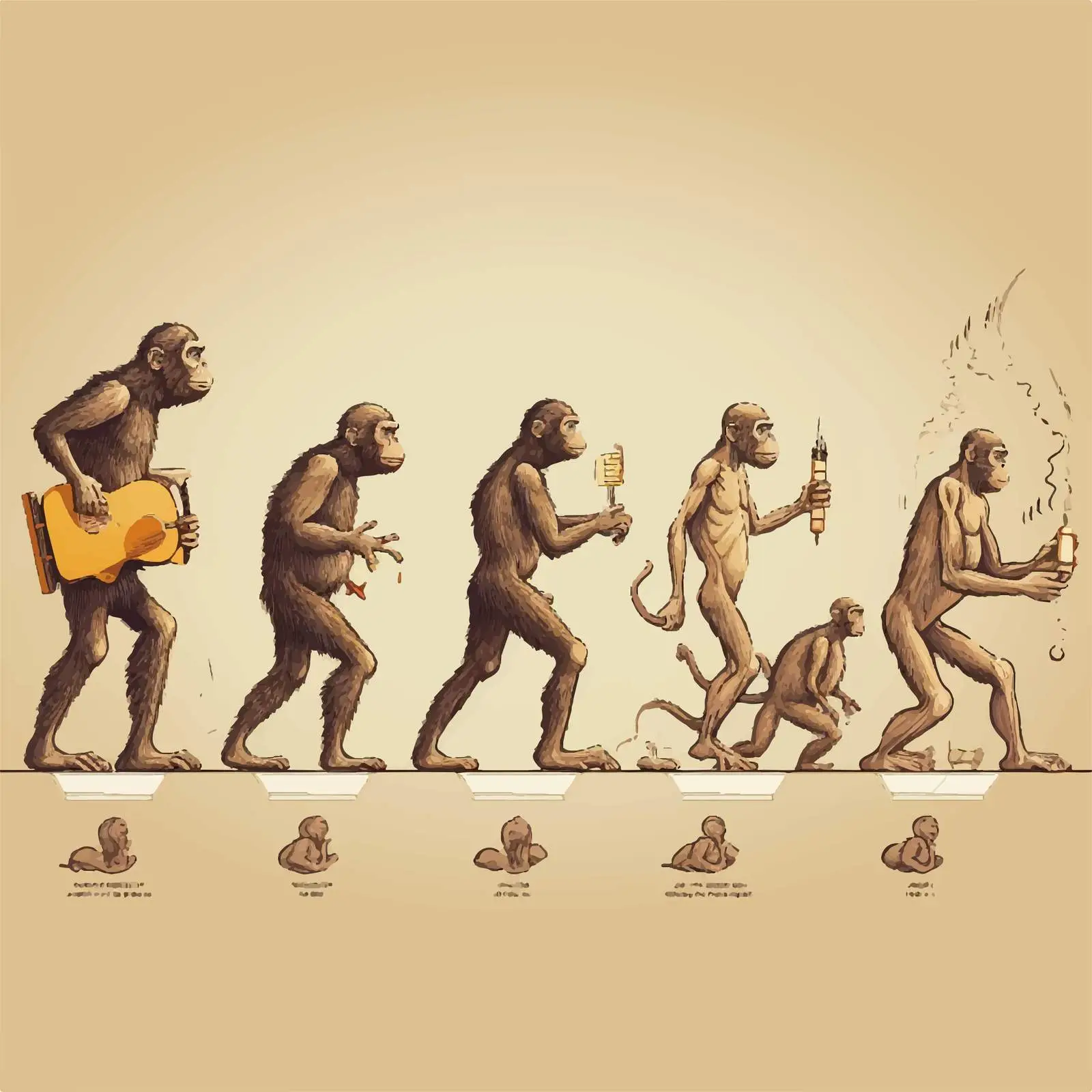 Evolution Concept on Blackboard Illustration — free download from Dotvec